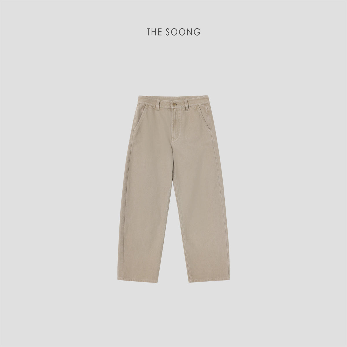 THESOONG/Sydney Pants Classic New Twill Mid-waist Zipper Non-stretch Wide-leg Casual Pants for Women 8947