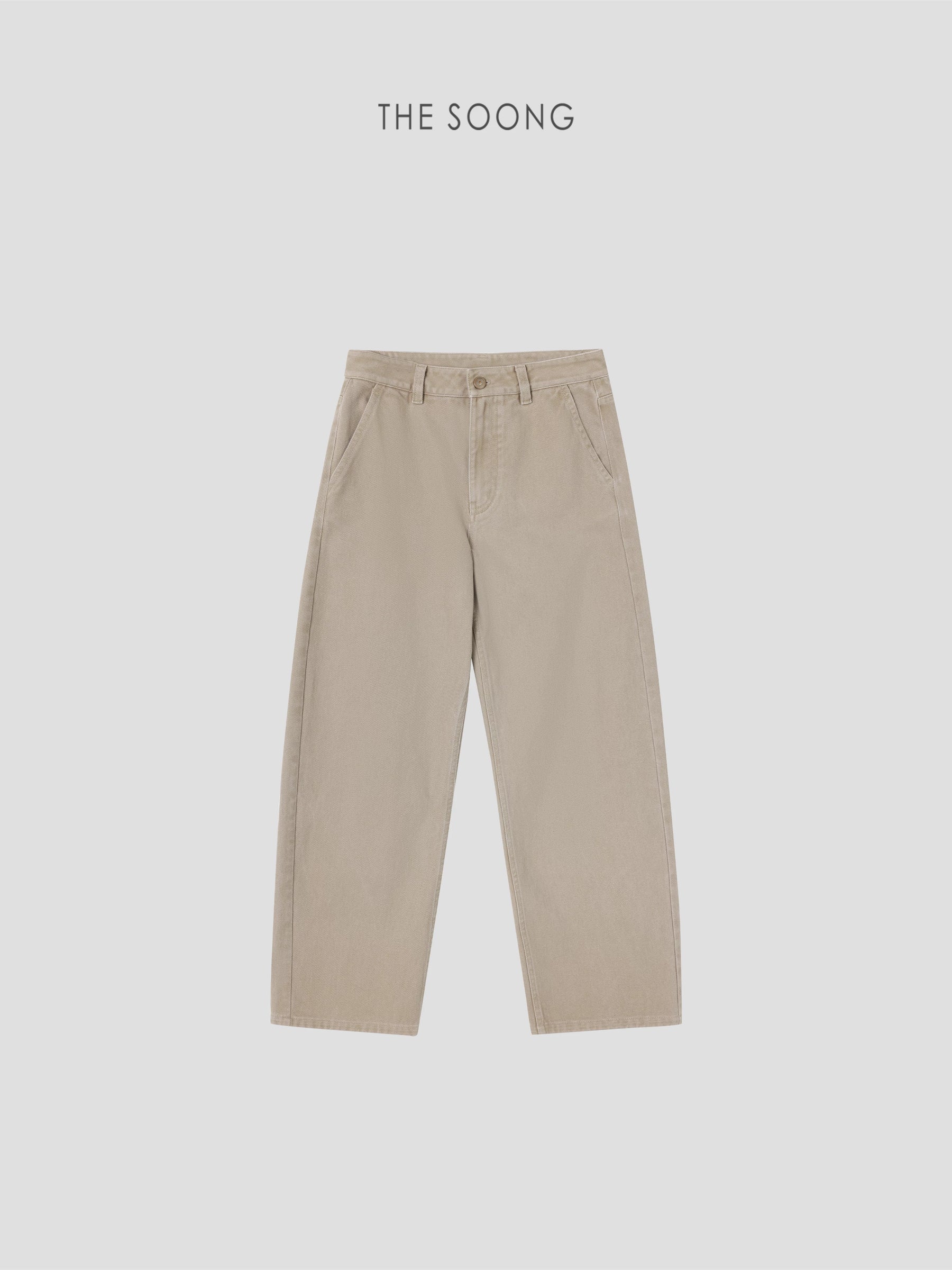 THESOONG/Sydney Pants Classic New Twill Mid-waist Zipper Non-stretch Wide-leg Casual Pants for Women 8947