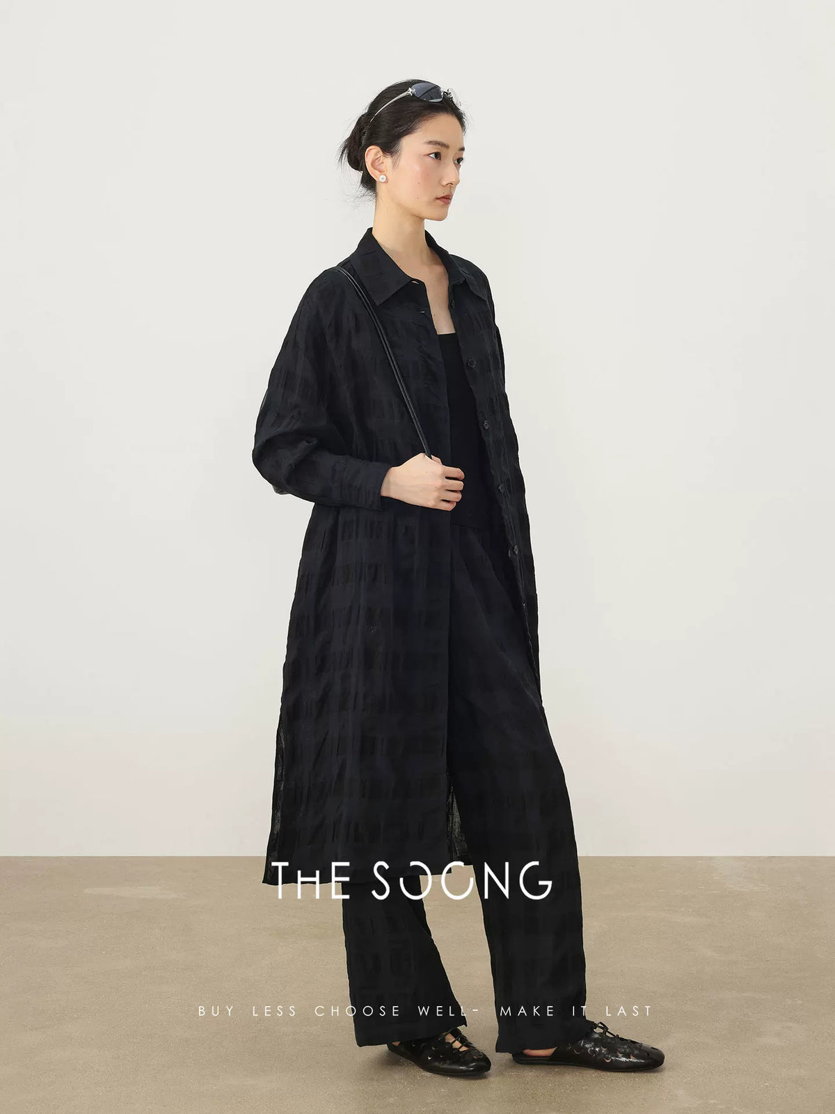 THESOONG/Spring New Casual Linen Fashion Set for Women, Long-Sleeve Cardigan HWCS8533/HWQZ8534