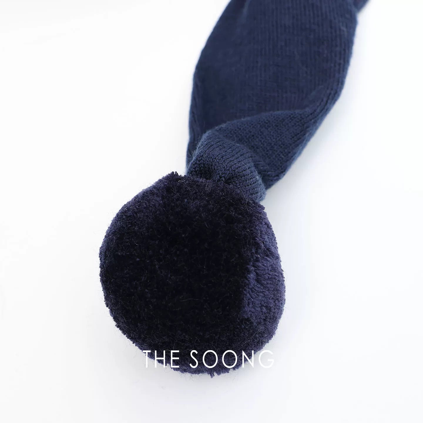 THESOONG/Sheep wool knitted scarf with pom-poms, solid color winter scarf for women 7452