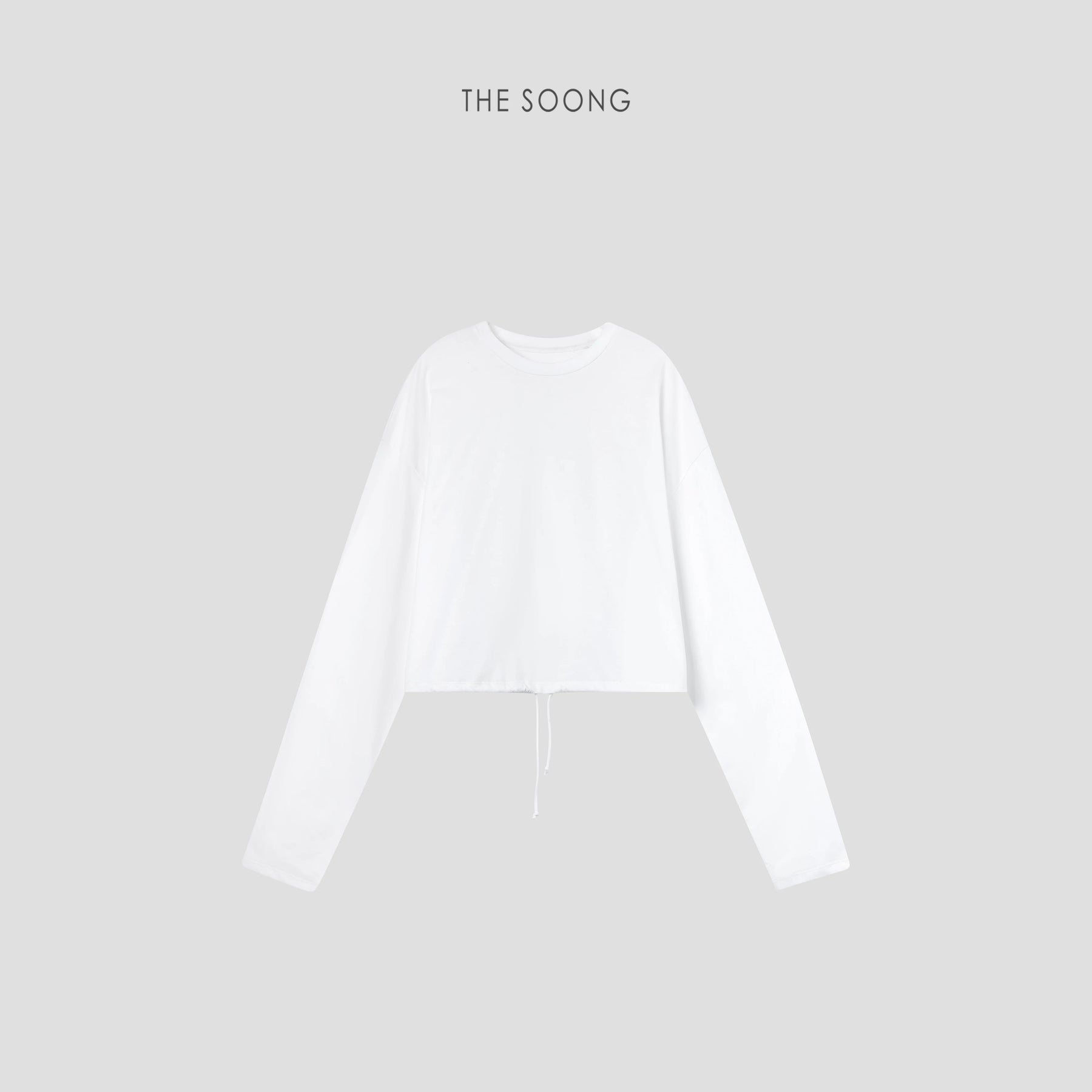 THESOONG/Sculptural Aesthetics Minimalist High-Density Pure Cotton Air-Layer Weave Tailored Drawstring Women's T-Shirt 6851