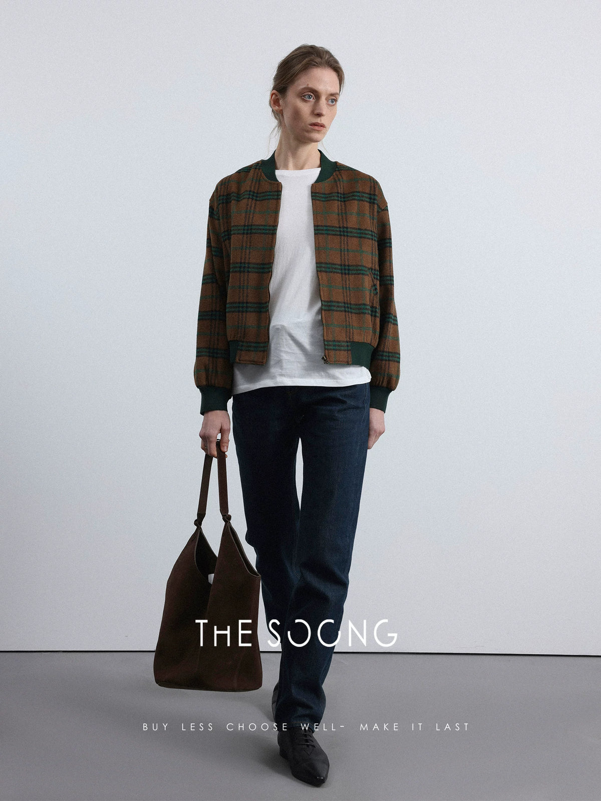 THESOONG/Red Selvedge Denim, Women’s Button-Up Mid-High Waist Straight-Leg Non-Stretch Vintage Blue Jeans