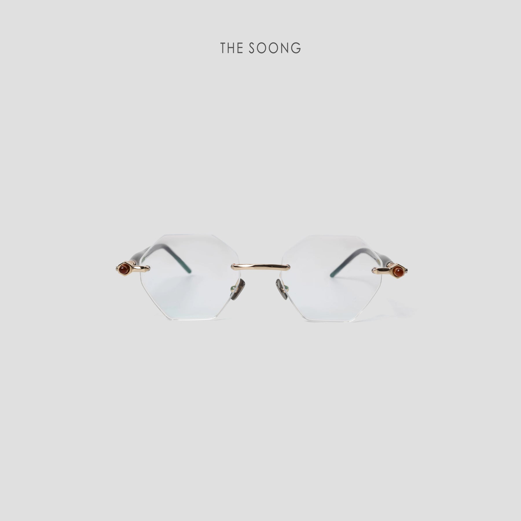 THESOONG/Genteel Degenerate light luxury literary style frameless glasses frame handmade design anti-blue light glasses
