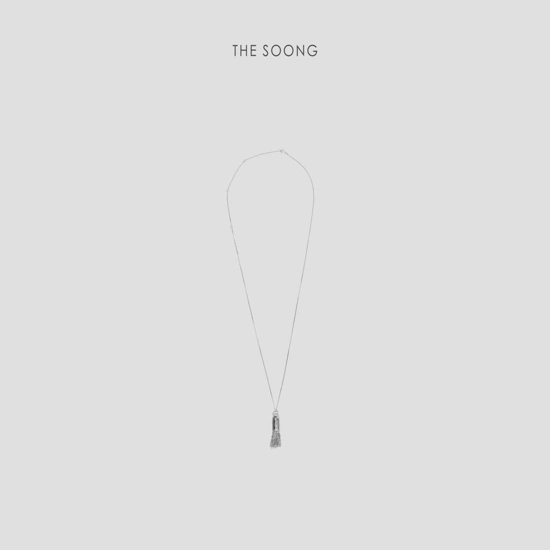THESOONG/Tassel Small Brush 925 Silver Handmade Matte Skin-Friendly Antioxidant Versatile Layered Necklace 7516