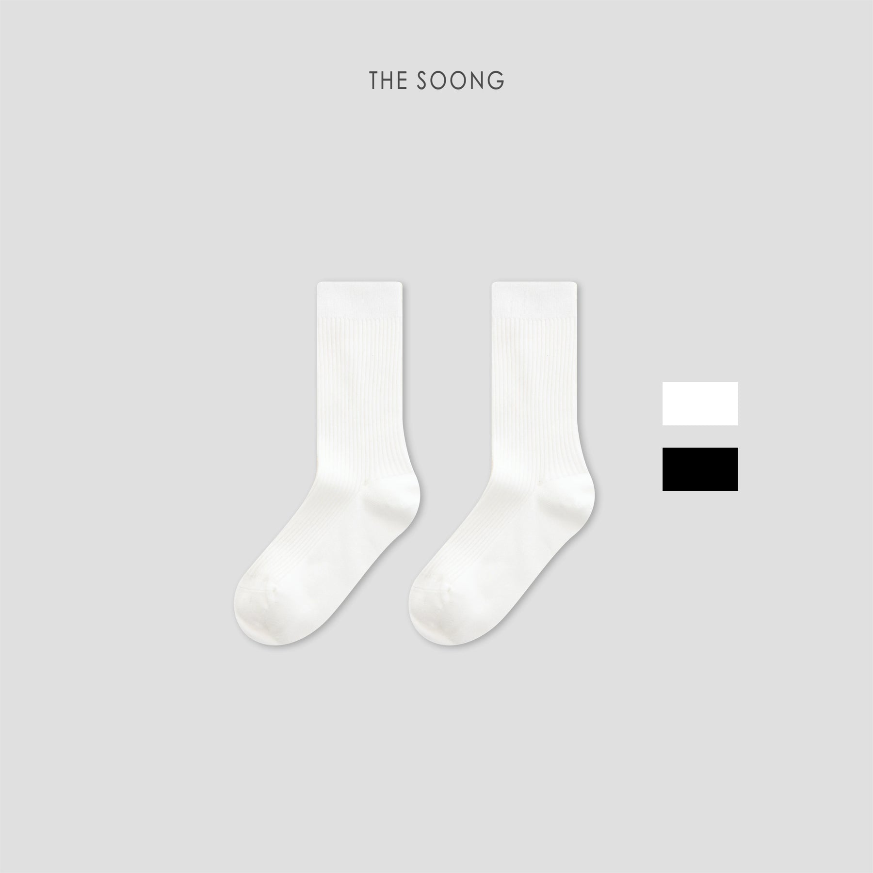 THESOONG Cloud-Sense Skin-Friendly High-Count Cotton Blend Seamless Ribbed Heel Socks 9555