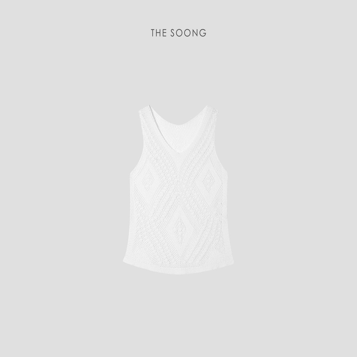 THESOONG/Hollow Aesthetic Cedar hemp yarn shell flower women's camisole 4305