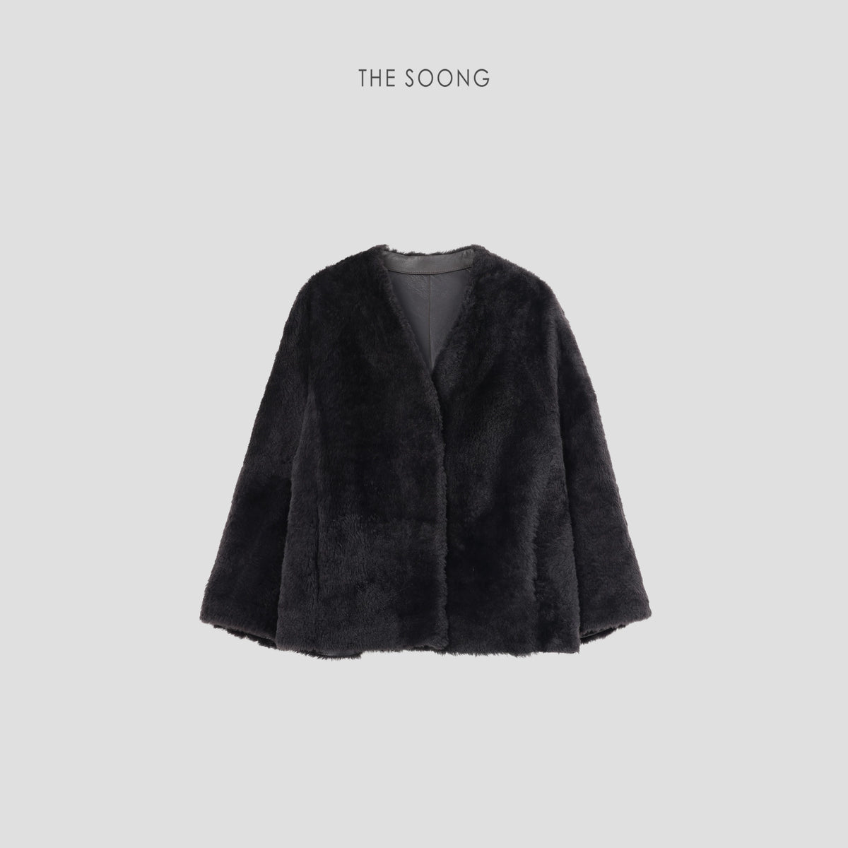 THESOONG/One-piece leather and fur soft draping fur coat 6252