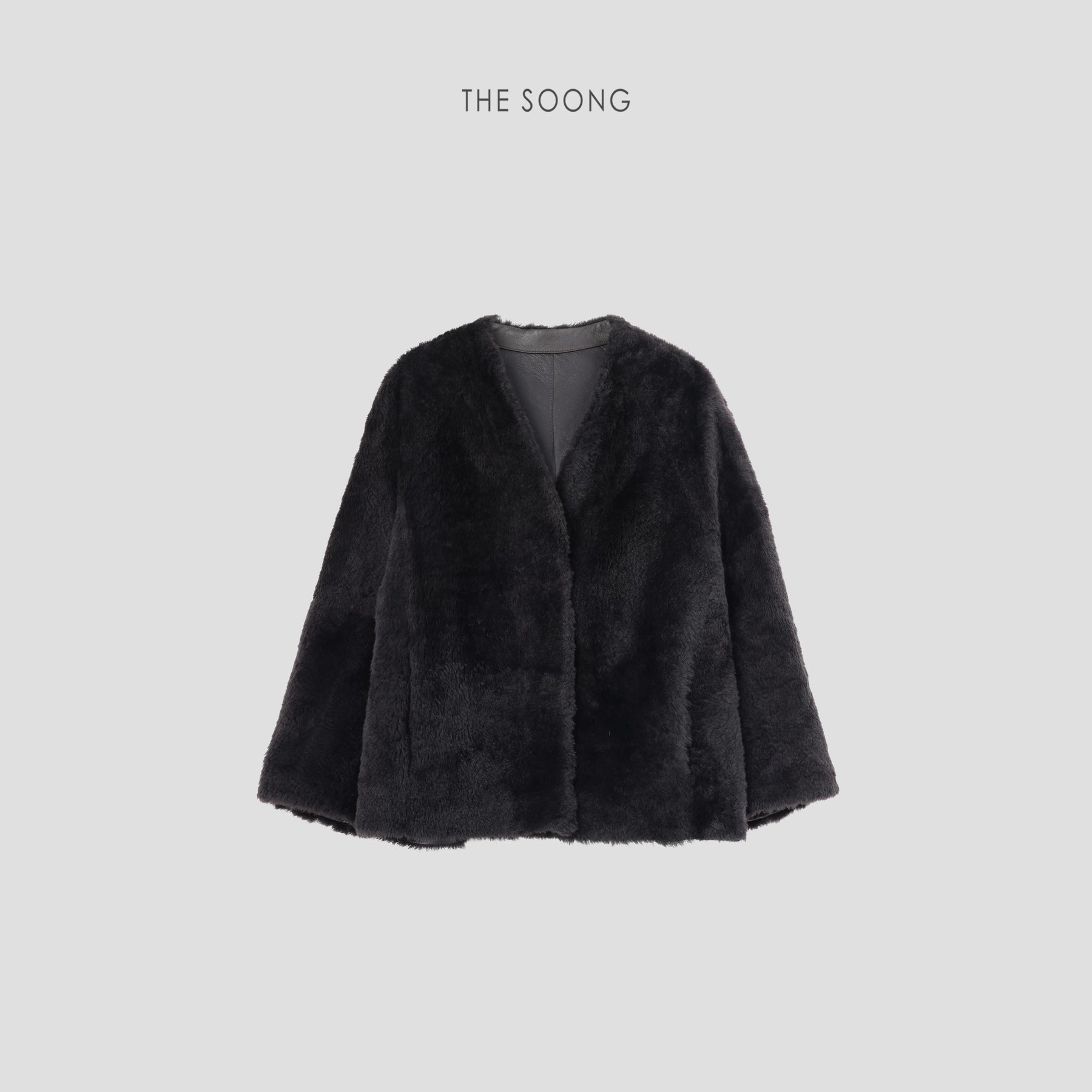 THESOONG/One-piece leather and fur soft draping fur coat 6252