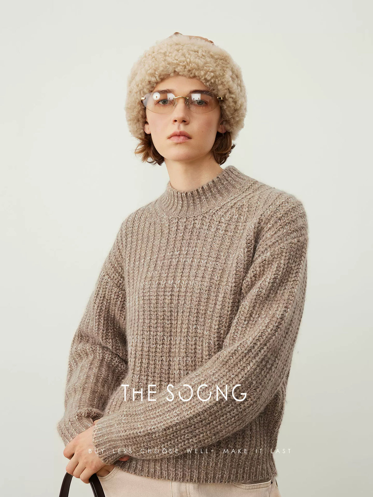 THESOONG/785g Heavyweight Autumn/Winter Knit Wool Sweater for Women, Long Sleeve Round Neck Retro 2025 HBMY7215