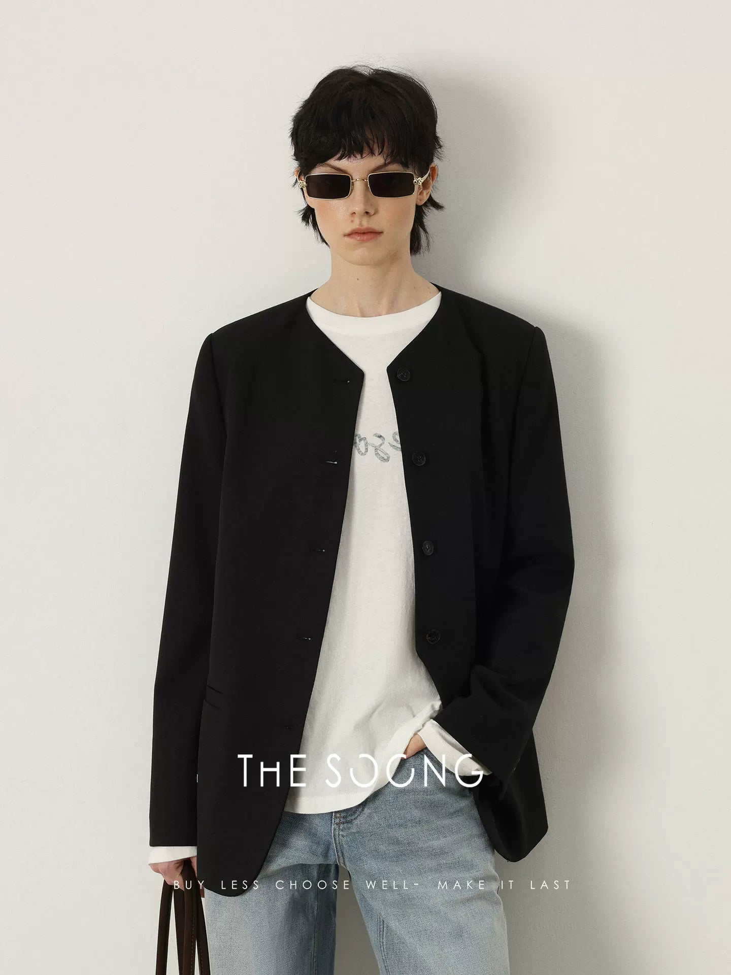 THESOONG/Reversible Autumn Long-Sleeve T-Shirt for Women Slightly Transparent Lettering Top Versatile Base Shirt HBTX7343