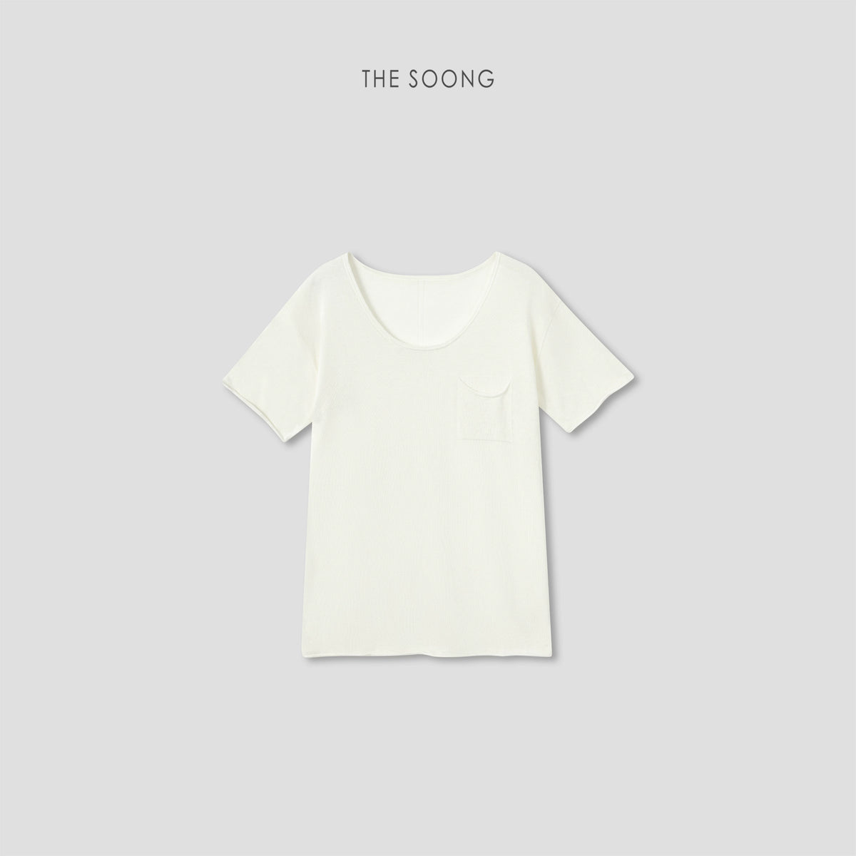 THESOONG/Lyocell Linen Blend Natural Rolled Edge Knit T-Shirt Women Summer Thin Short Sleeve HWTX9317