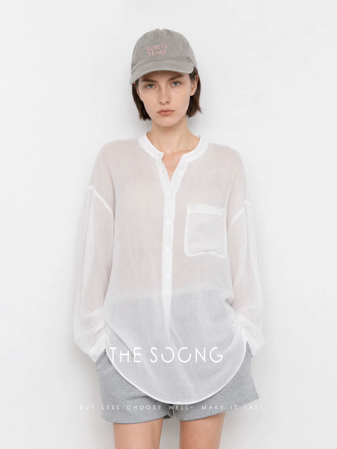 THESOONG / 100% linen shirt for women, summer loose long sleeve, stone-washed soft sun-protection top HWCS9382