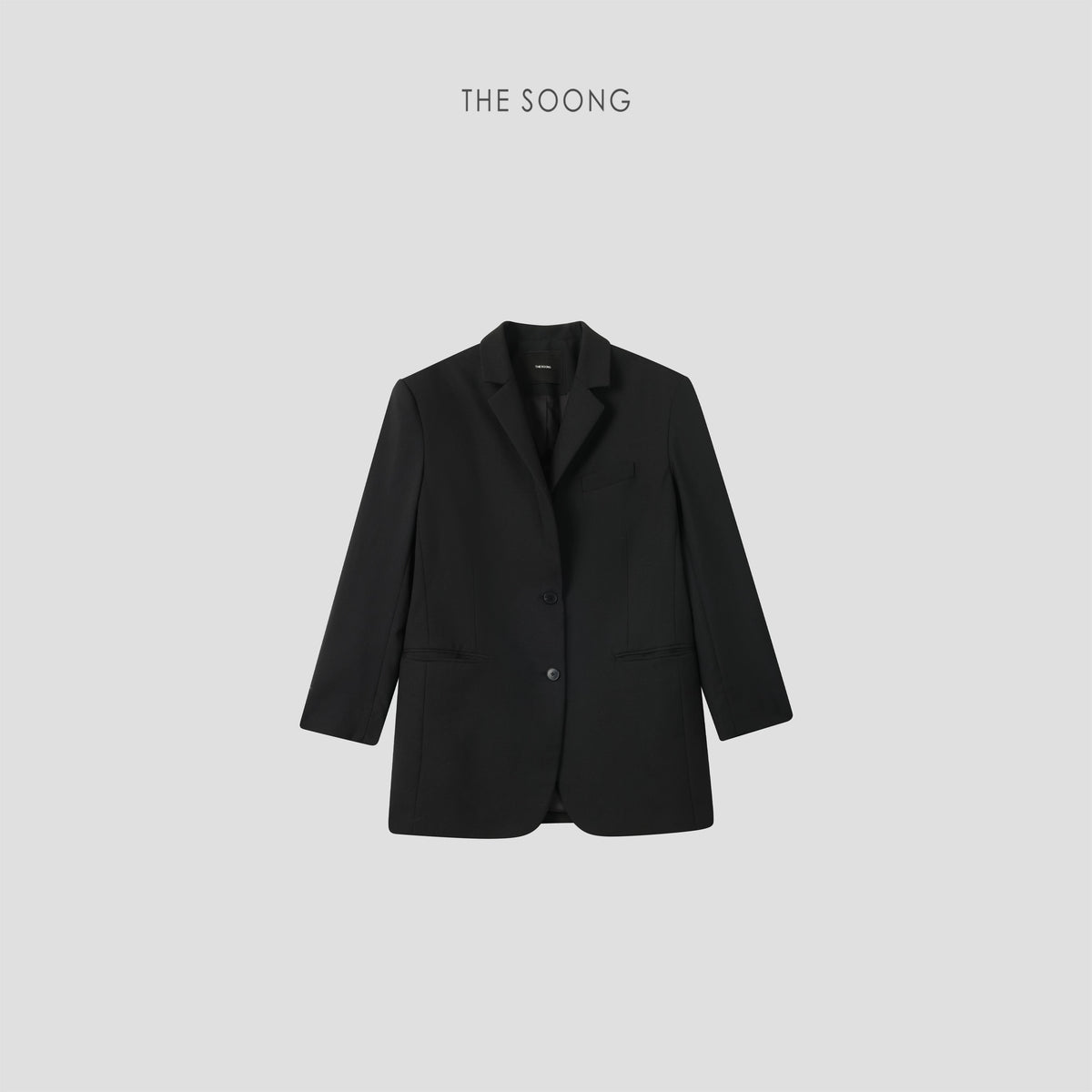 THESOONG / Timeless Silhouette Fine-Spun Wool Classic Relaxed Shaped Line Women's Blazer 7347