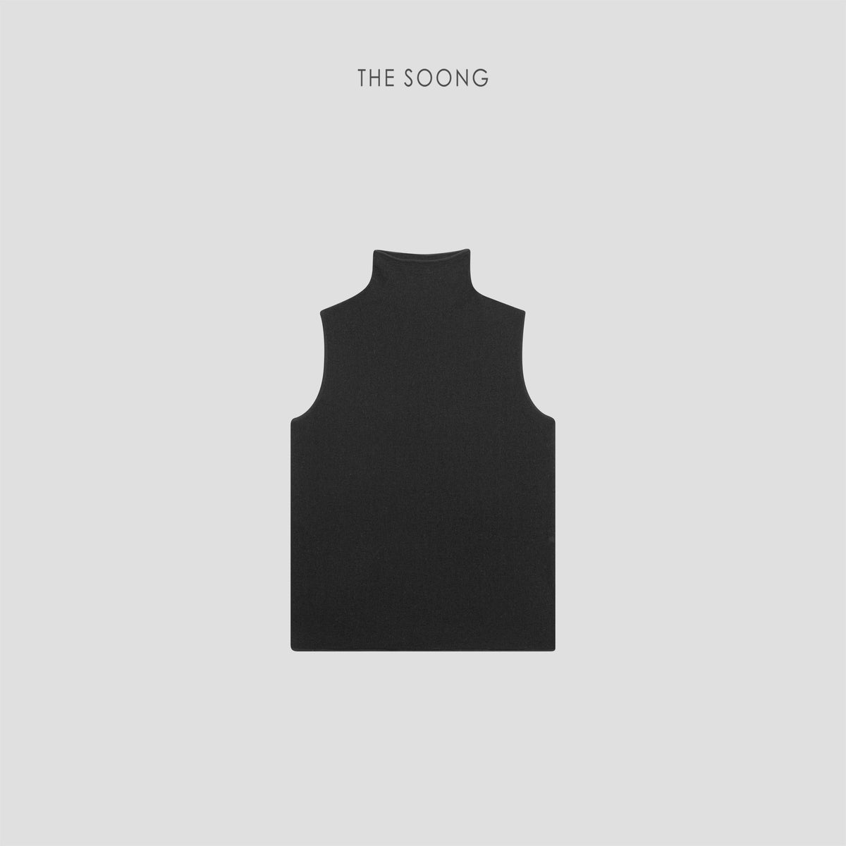 THESOONG / Spring New Sheep Wool Minimalist Sleeveless Half-high Collar Knitted Vest for Women HWMY8519