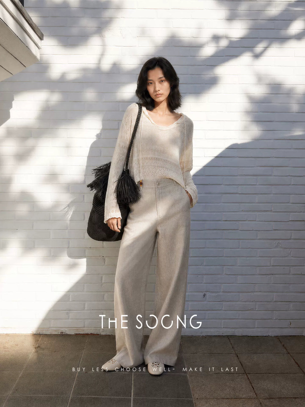 THESOONG/Modal Hollow Knit for Women, Long Sleeve Thin Summer Vacation Style Cardigan HWTX9308