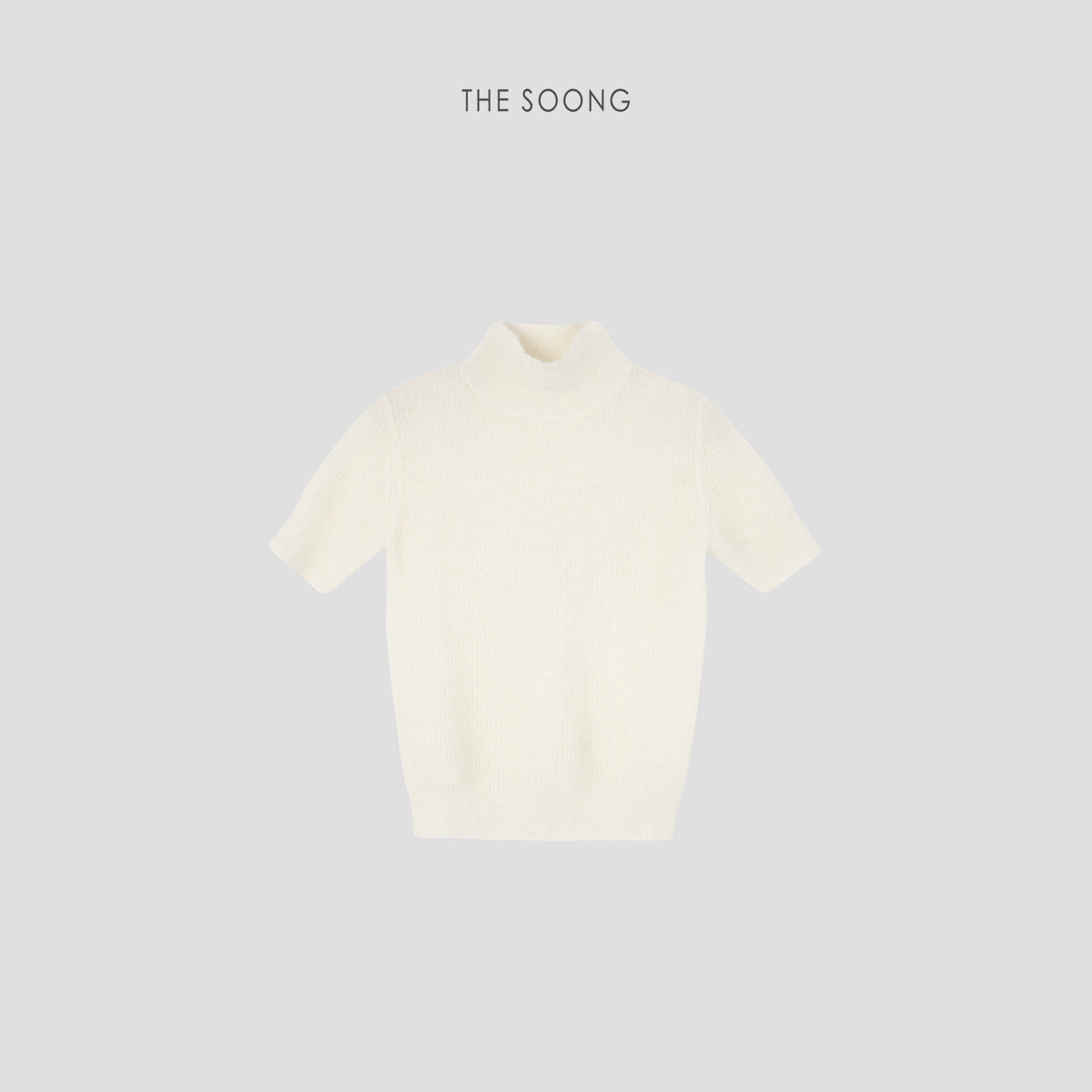 THESOONG/ 25th Anniversary Early Spring Series Alpaca Soft Semi-high Neck Plush Women's Short Sleeve Sweater 6202