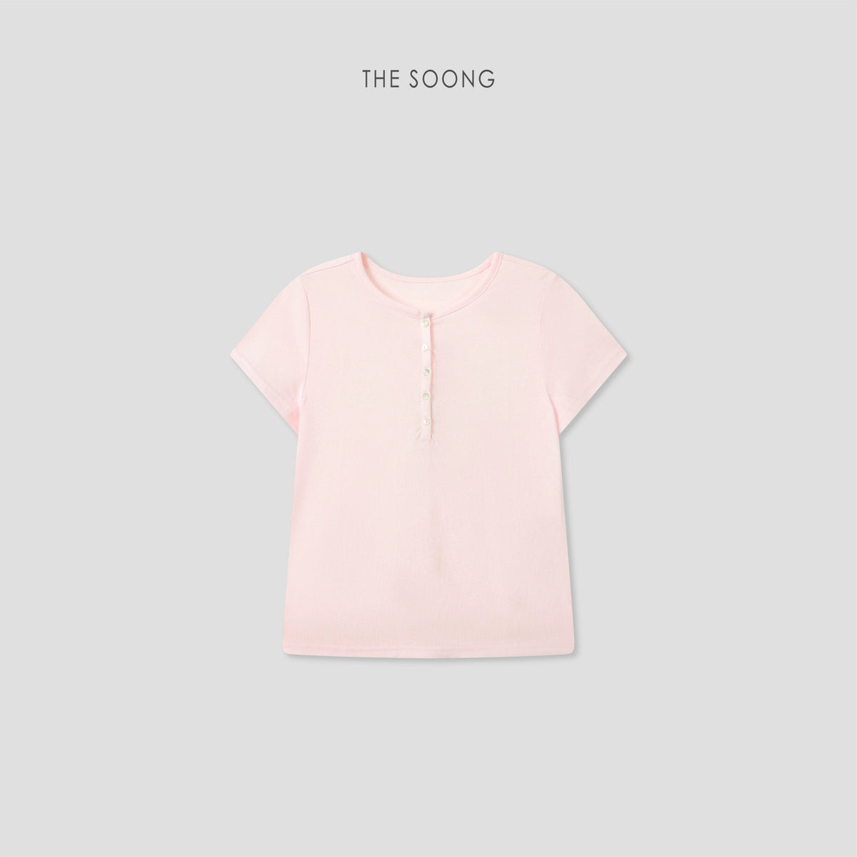 THESOONG | New Minimalist Basic Cloud Soft Skin-Friendly Crew Neck Polo Short Sleeve T-Shirt Top for Women 9056