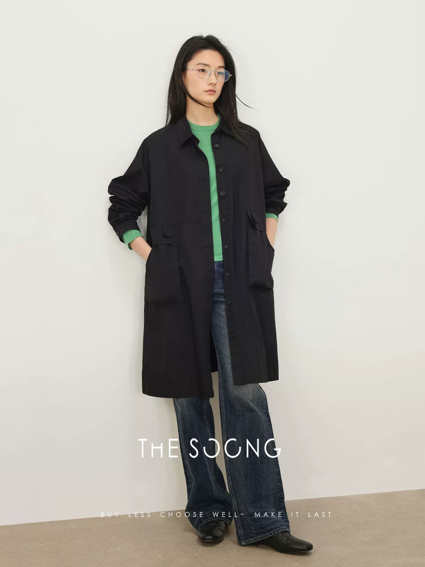 THESOONG/Delicate Lightness 100% Selected High-Count Cotton Structured Fashion Women's Lightweight Trench Coat 4021