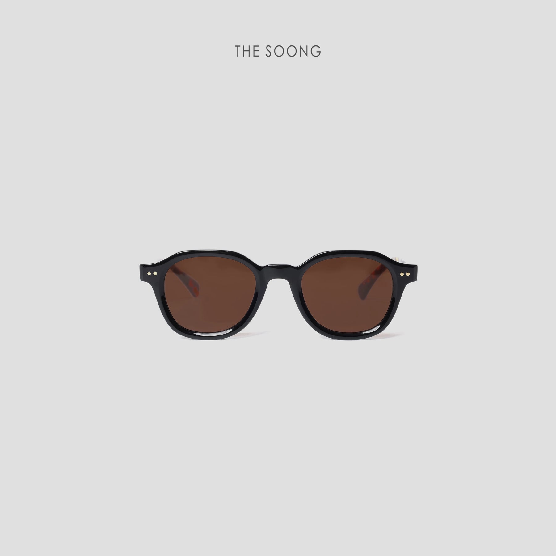 THESOONG/Minimalist lightweight two-tone spliced glasses handmade black frame sunglasses
