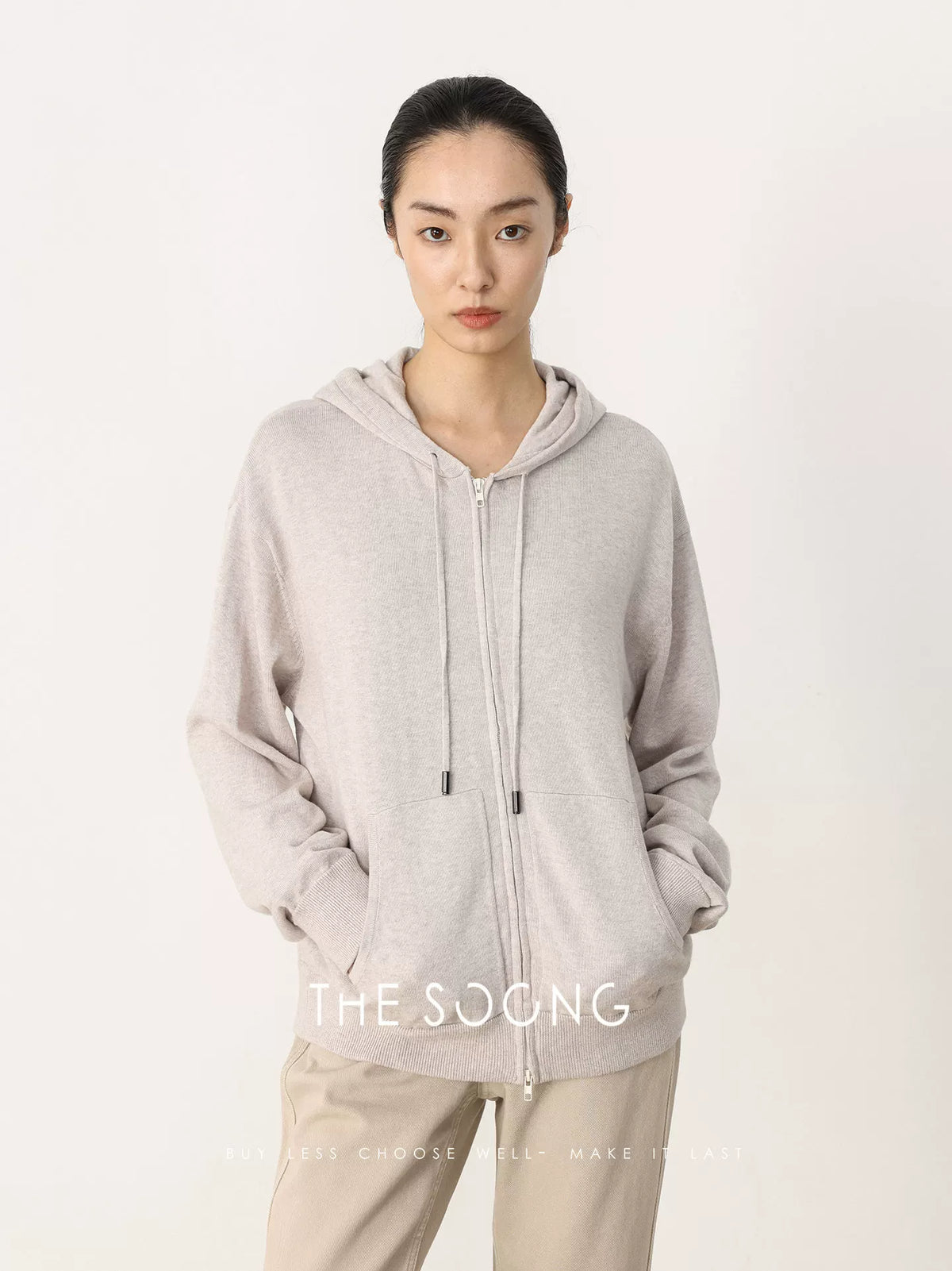 THESOONG/Spring New Simple Commuting Sweatshirt Jacket for Women Cardigan with Pockets Thin HBMY8403