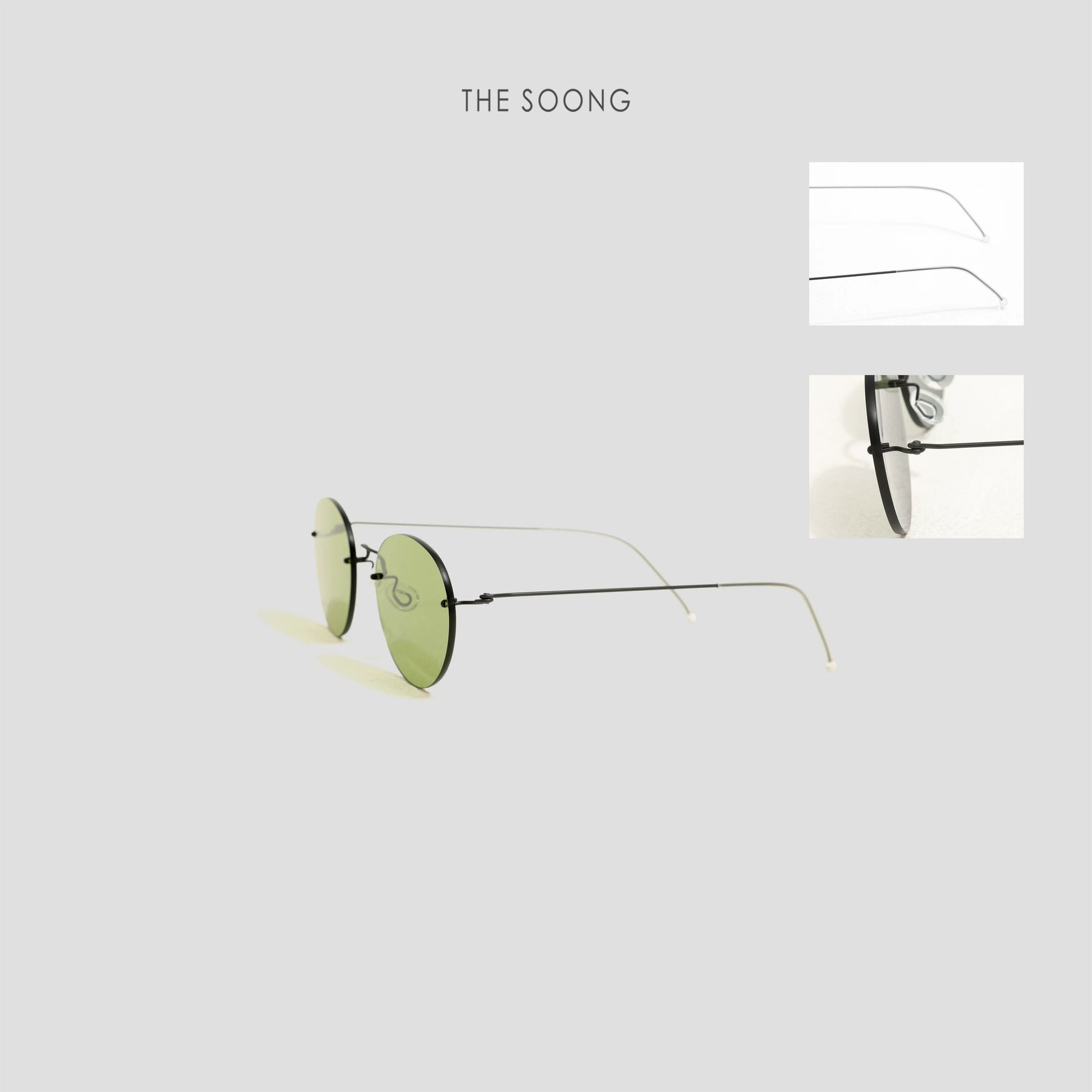 THESOONG/ 'Green Film Glasses' Ultra-light Titanium Flexible Memory Frame Versatile Blue Light Blocking Glasses 7611