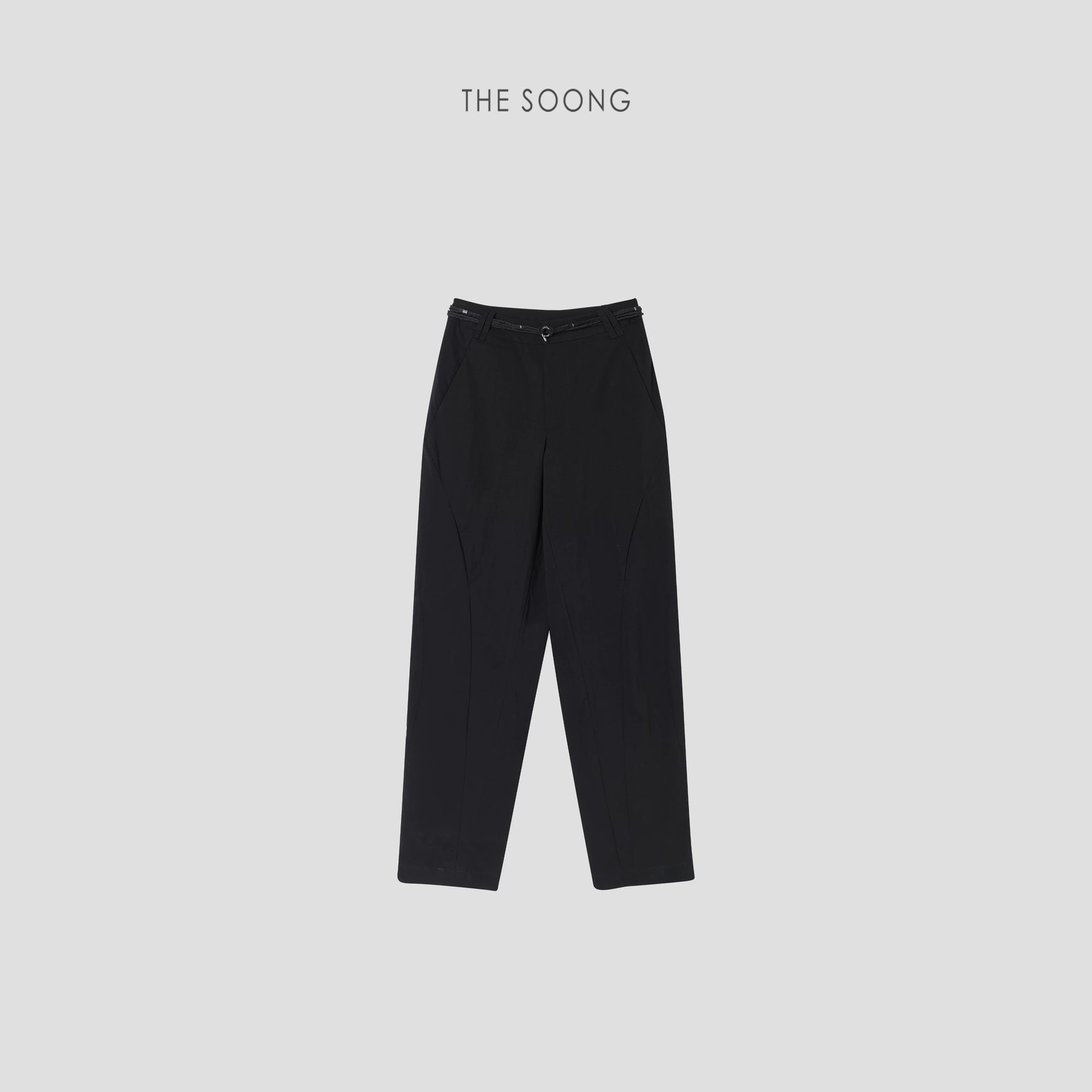 THESOONG/Tailored Fashion Pants Handwoven Waist Drawstring Draped Elastic Wide-Leg Casual Pants 8048