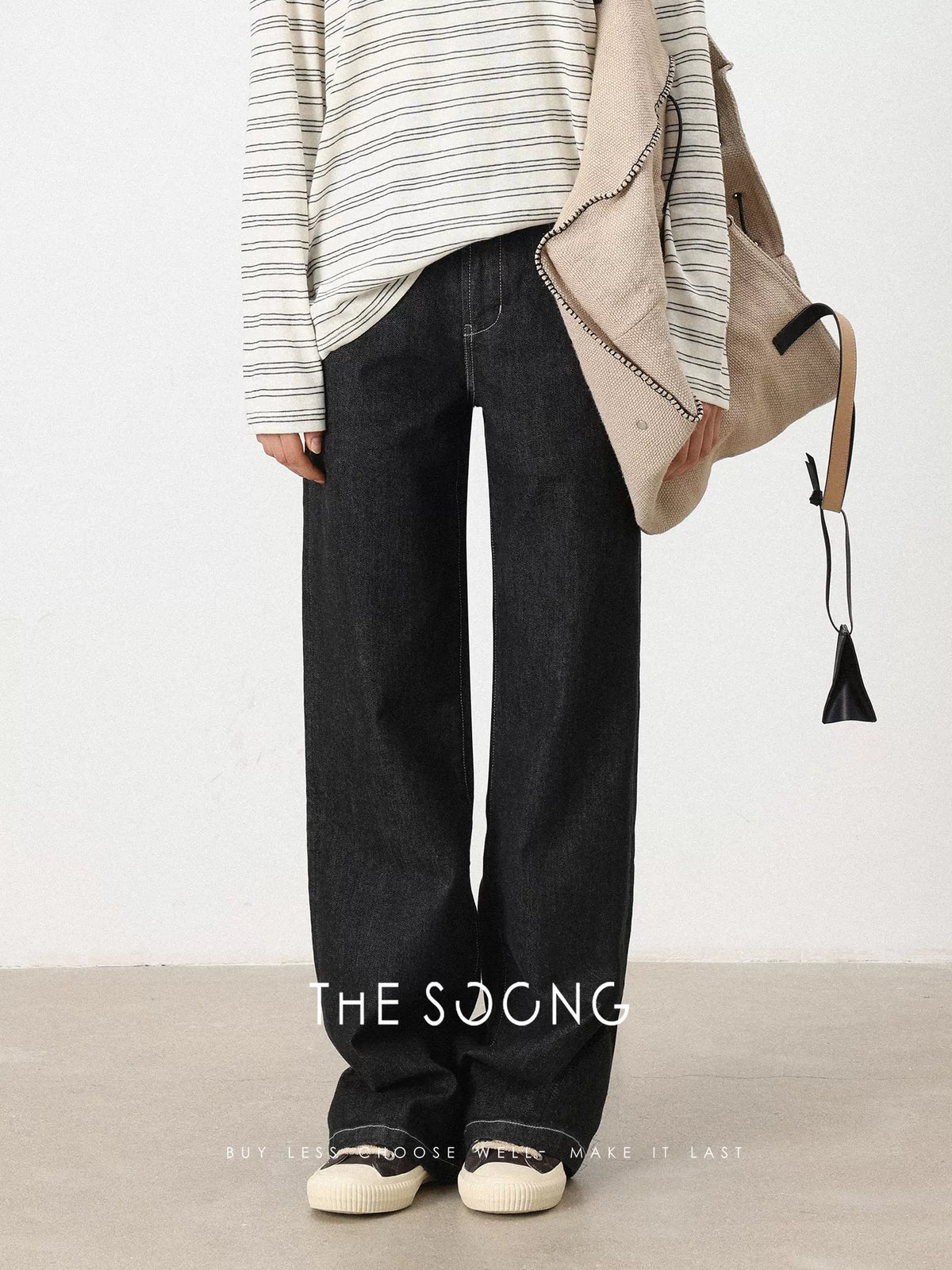 THESOONG / Yapi Aesthetic Vintage Italian Original Yarn Washed Line Sense Curved Knife Jeans 6942