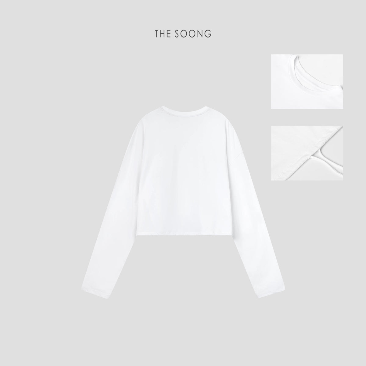 THESOONG/Sculptural Aesthetics Minimalist High-Density Pure Cotton Air-Layer Weave Tailored Drawstring Women's T-Shirt 6851