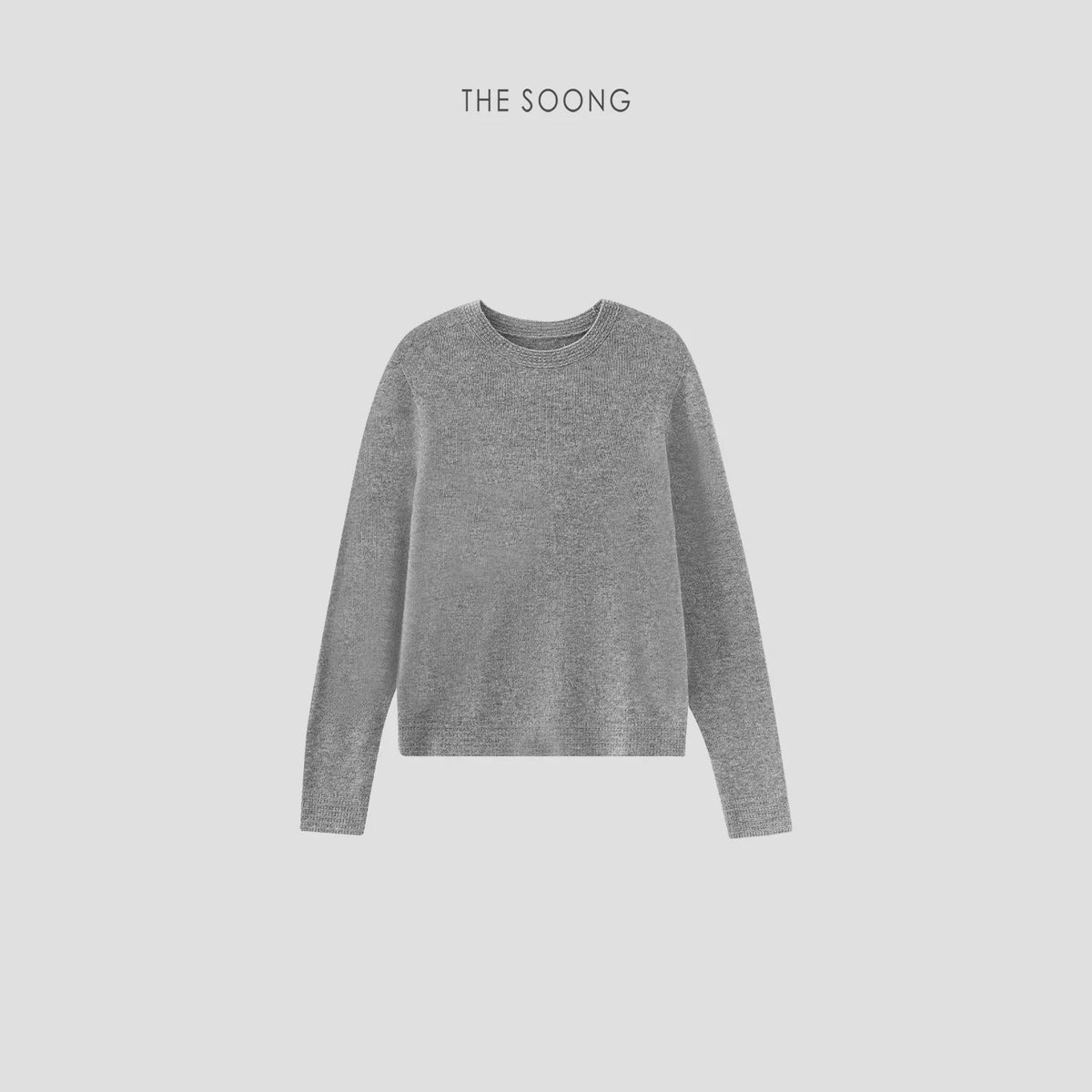 THESOONG / Artisan Weaving Delicate Sensation Cashmere Wool Knit Base Shirt Soft Pineapple Pattern Round Neck Sweater for Women 8081