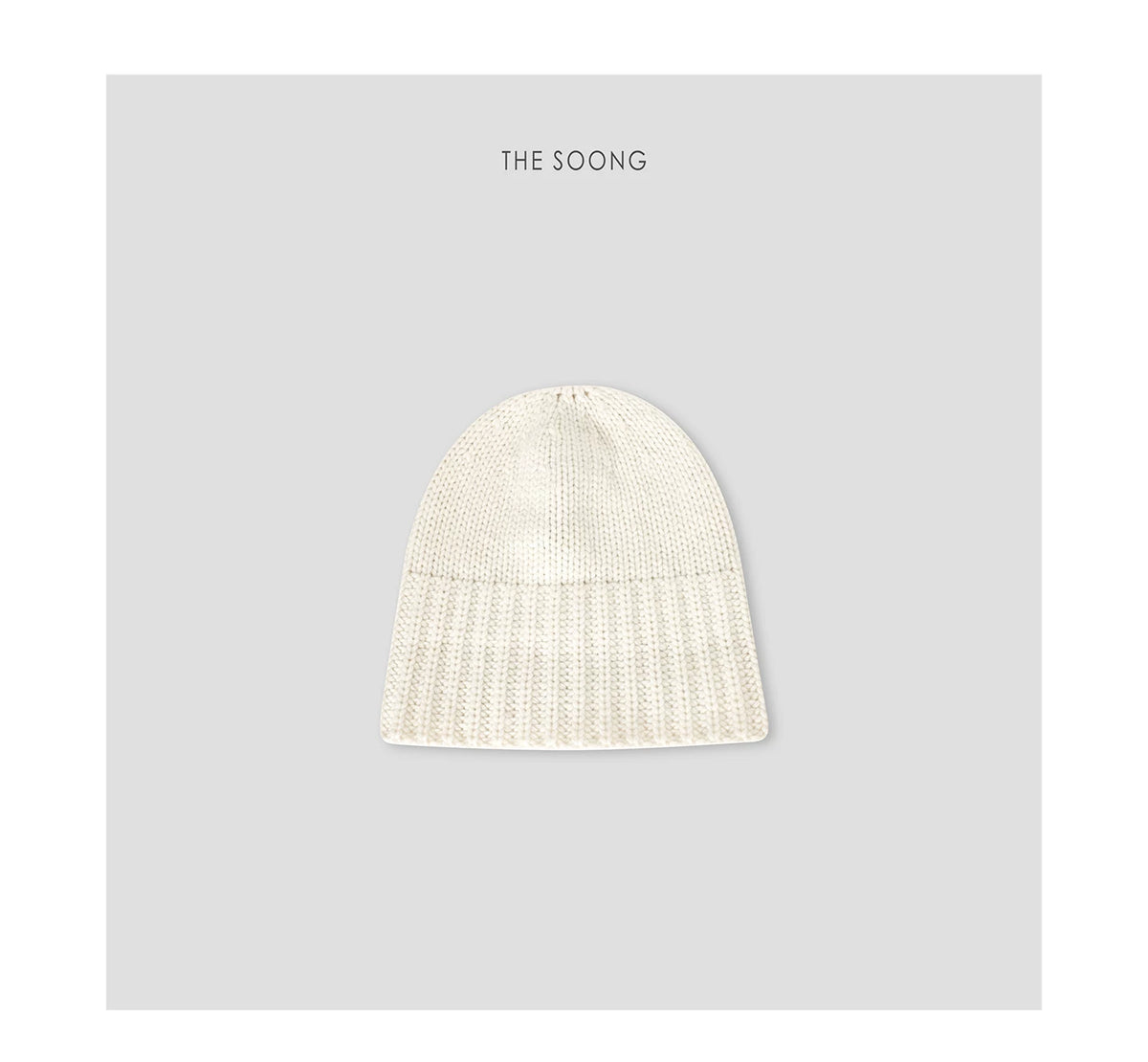 THESOONG/Alashan Chifeng High-count Cashmere Fine Yarn Three-needle Rib Versatile Knit Hat 7380