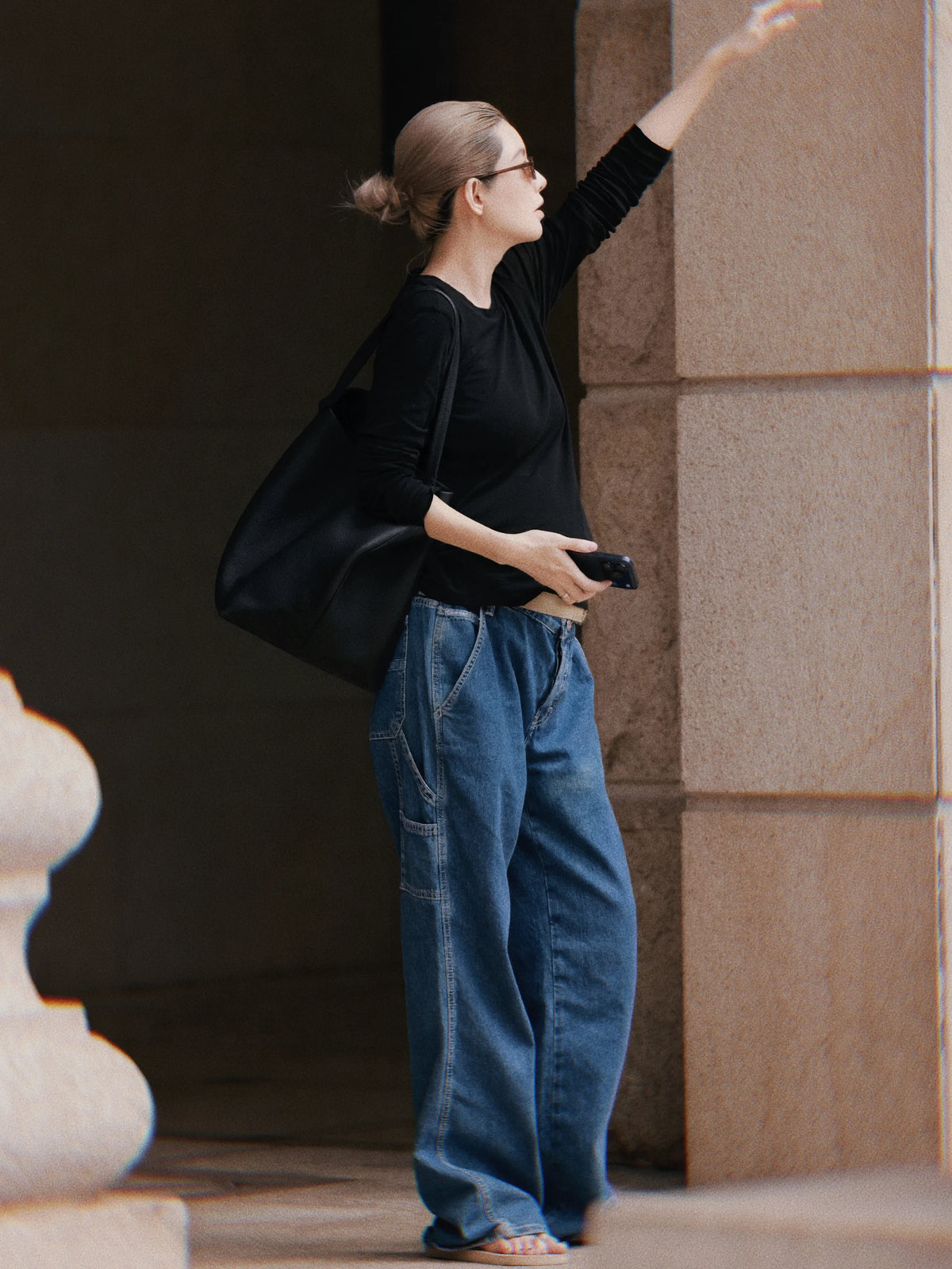 THESOONG/Japanese Okayama Denim 90s Retro Classic YKK Zipper Mid-Low Waist Wide-Leg Jeans 9095