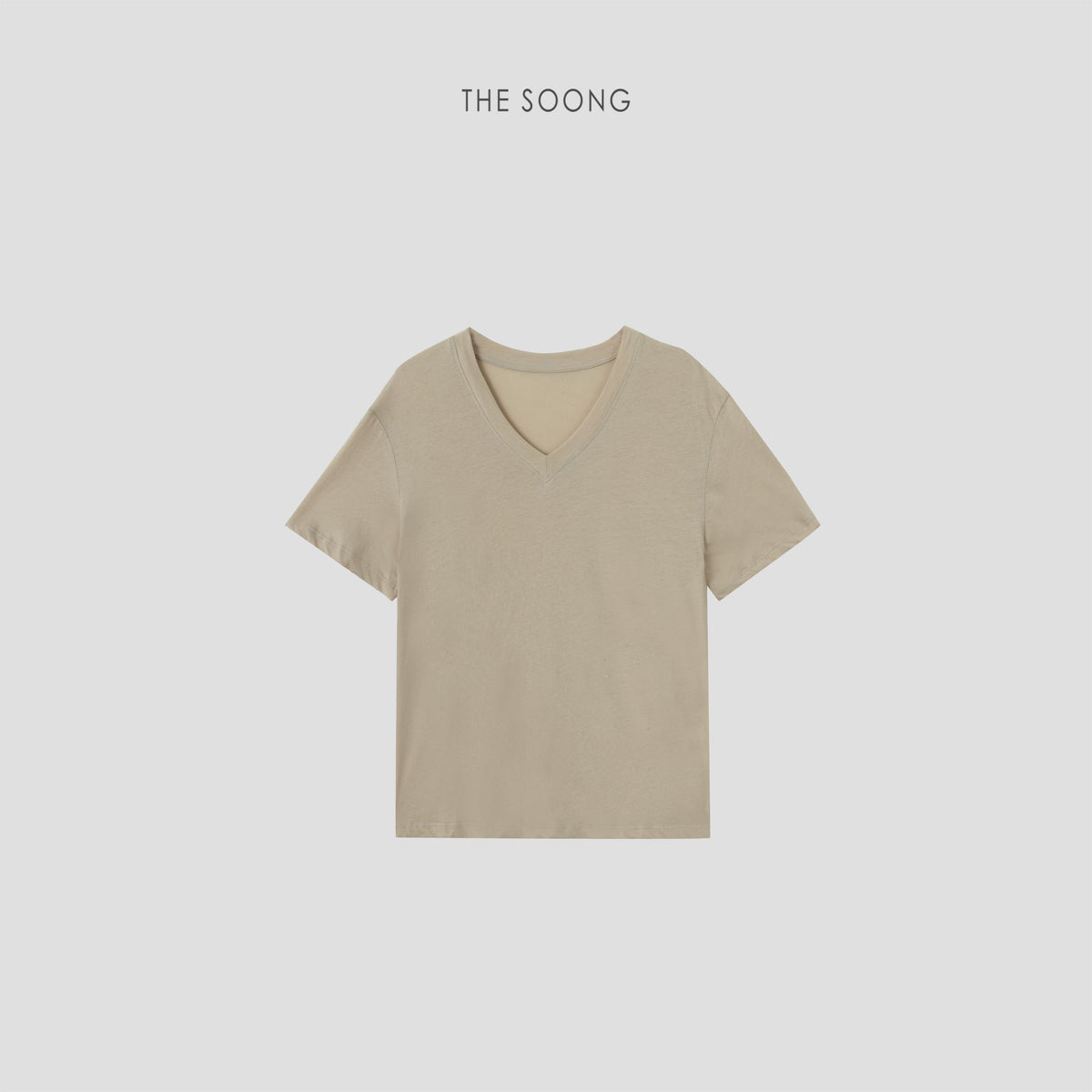 THESOONG / Pure Cotton V-Neck Short Sleeve T-Shirt for Women Summer Loose Basic Top 9320