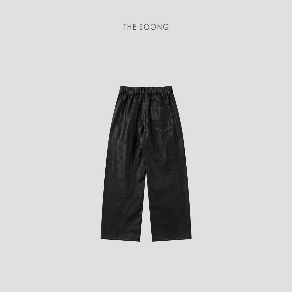 THESOONG/Light and shadow flow summer thin 25 momme Xiangyun silk high-waist color-block wide-leg pants for women 8658