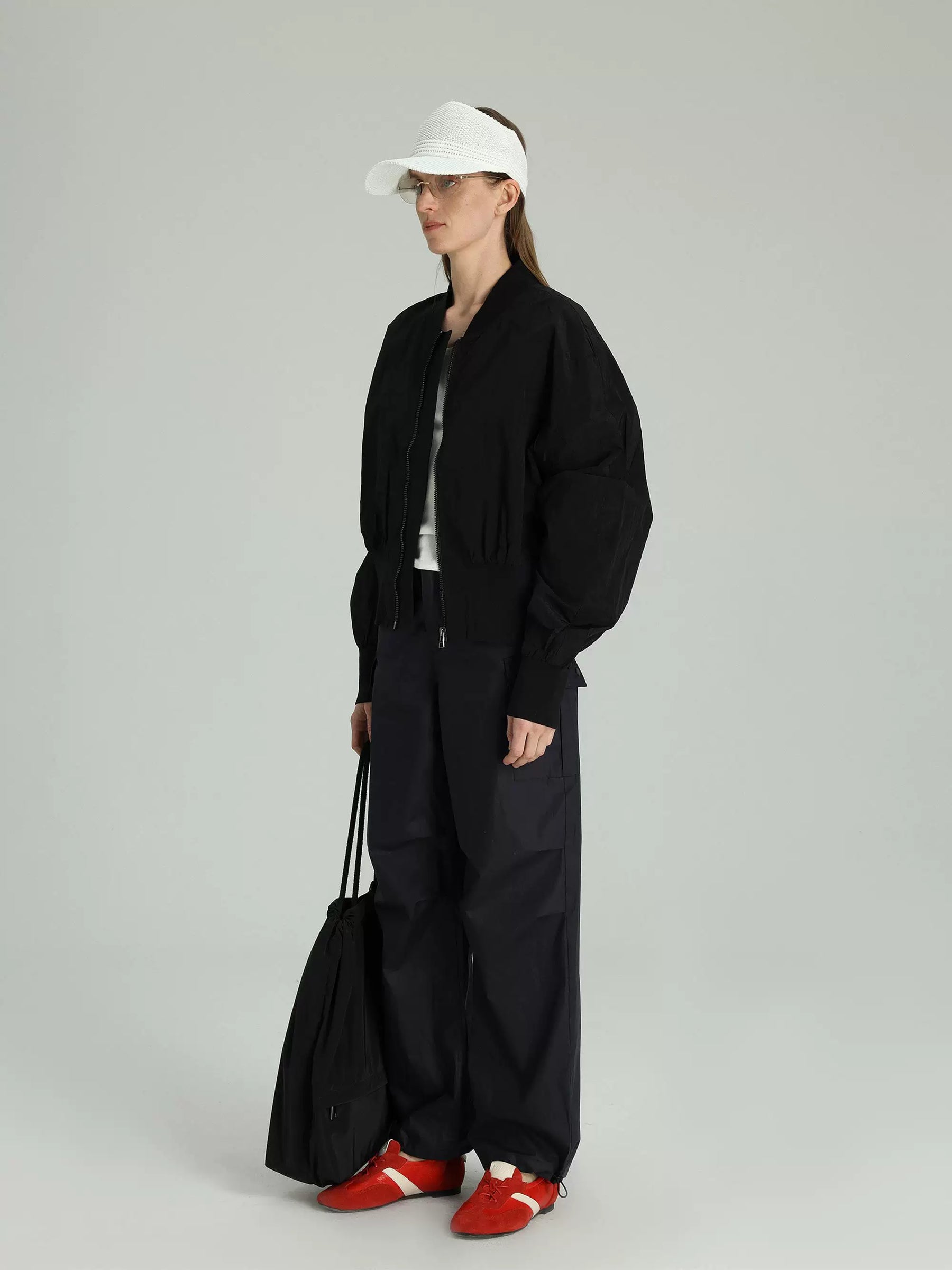 THESOONG/Relaxed New Chapter Summer 100% Cotton Comfortable Breathable Drawstring Hem Casual Work Pants 6480