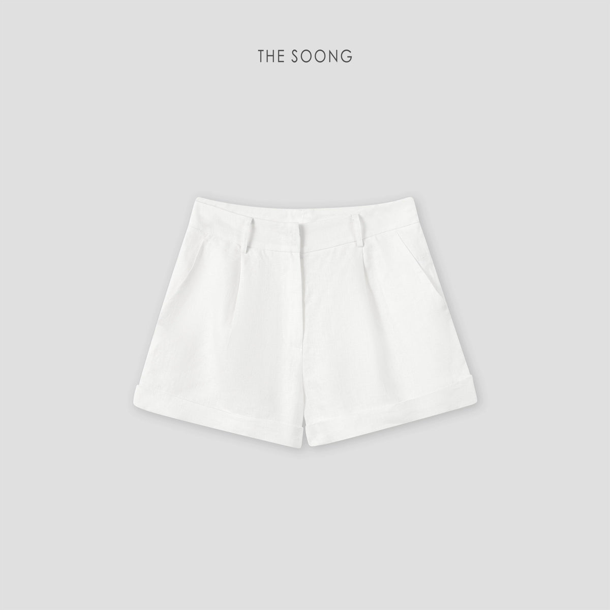 THESOONG/Exquisite Old Money Pure Natural Linen British Style Layered Mid-Waist Casual Shorts 6484