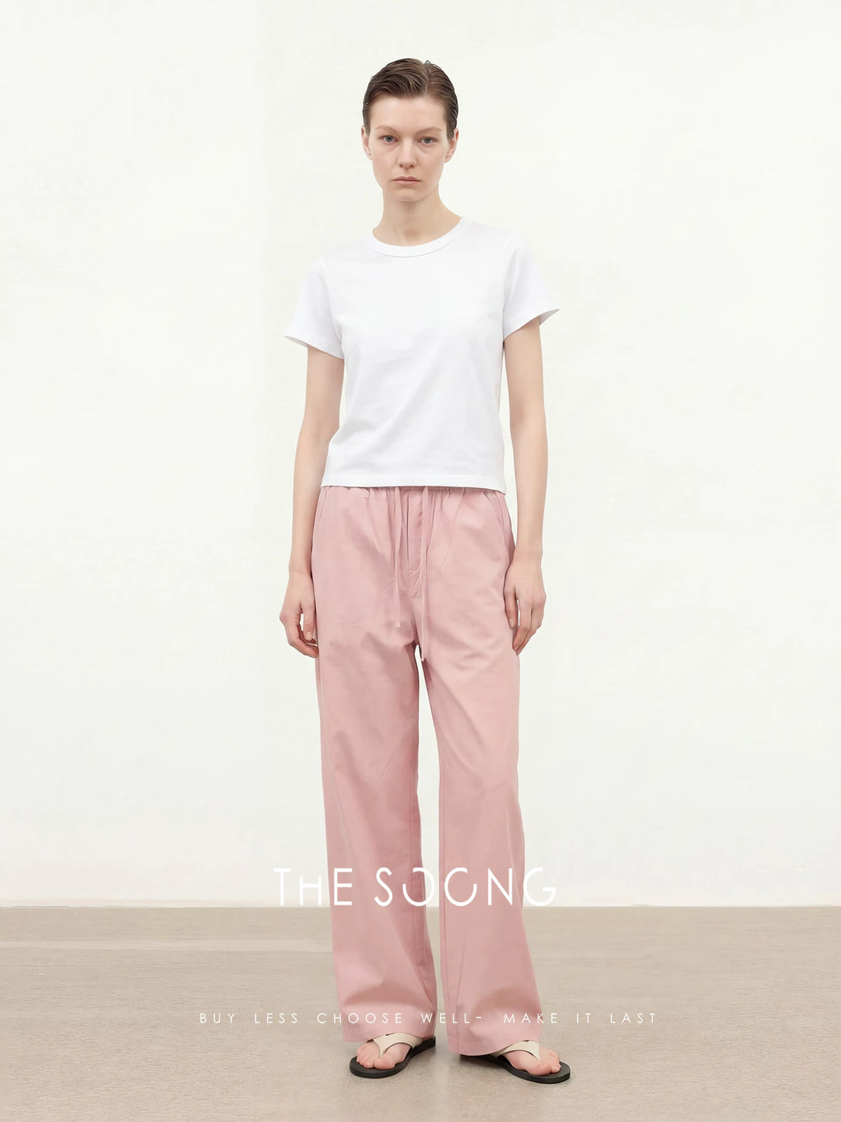 THESOONG/Quick-Dry Anti-Mosquito Pants Silk Modal One-Piece Cut Sun-Protective Wide-Leg Pants for Women Summer 8885