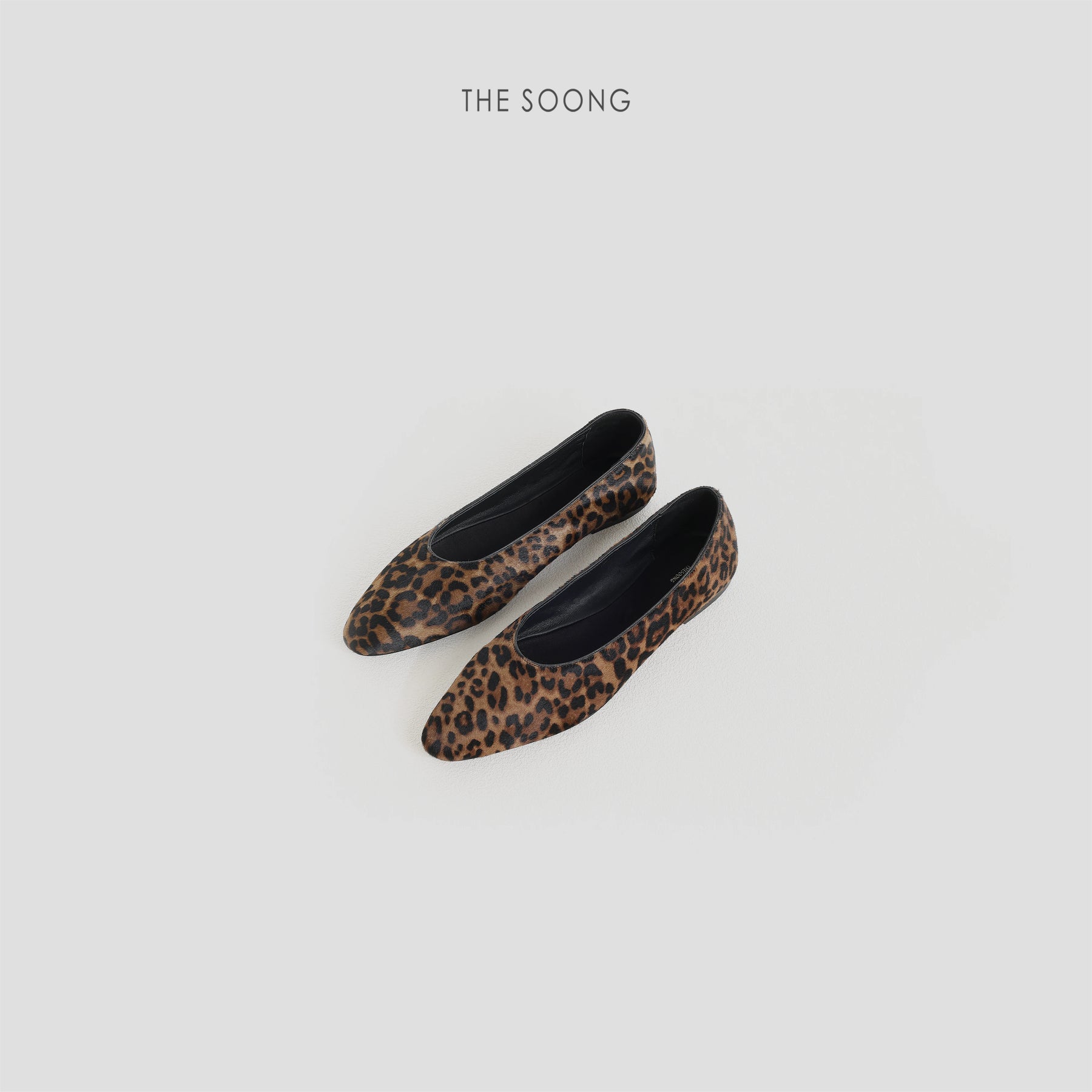 THESOONG / Leopard Print Shoes New Calfskin Original Leopard Texture Genuine Fur Leopard Flats for Women 9532