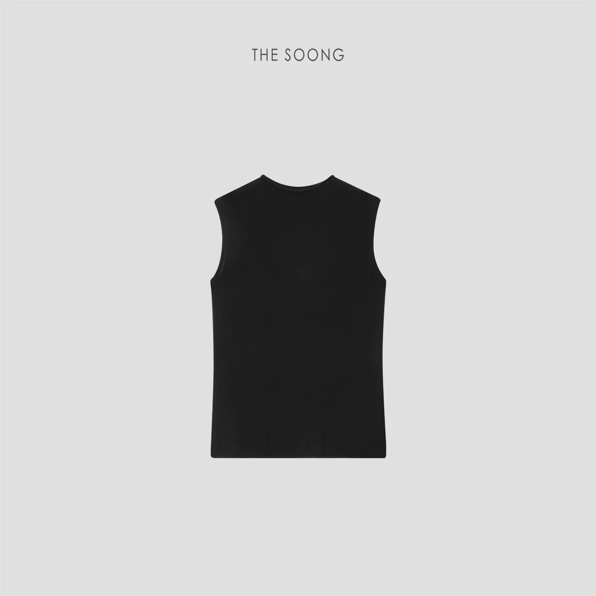 THESOONG/Perpetual Classic Wool and Cashmere Lightweight Sleeveless Half Turtleneck Rolled Hem Vest 7443