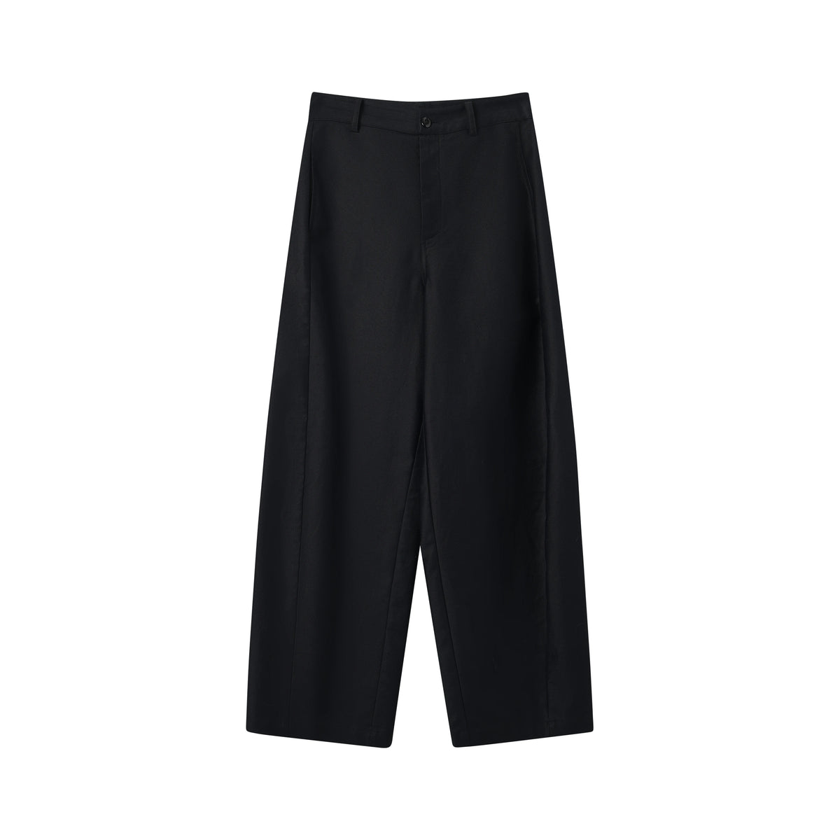 THESOONG/Simple Line Pants Relaxed Glossy Structured Draped Loose Slimming Slanted Cut Casual Trousers, Women 6882