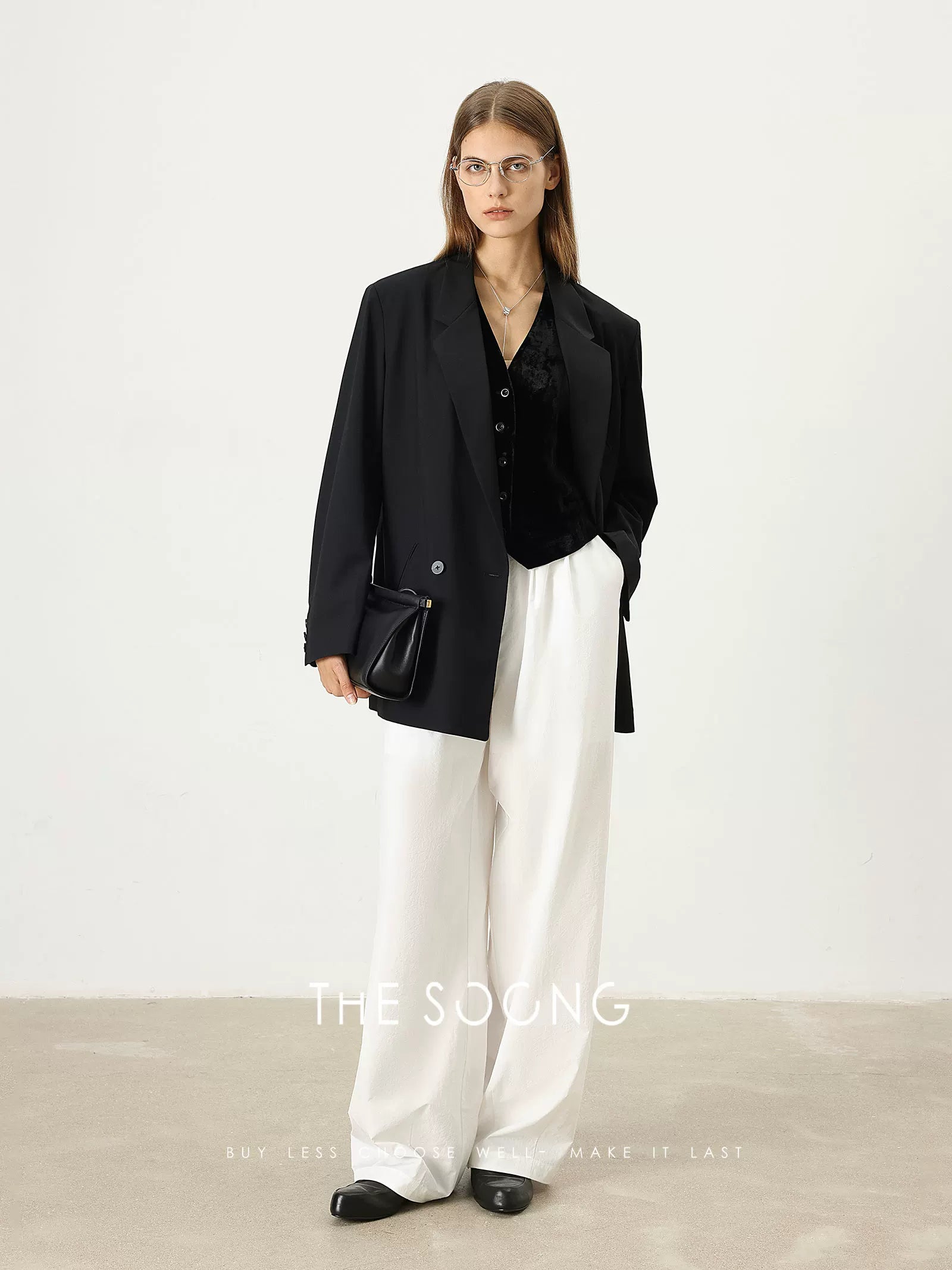 THESOONG/Ripple Shimmer Style Mulberry Silk Vest Women's Velvet Suit Layered Sleeveless Vest High-End Autumn 7533