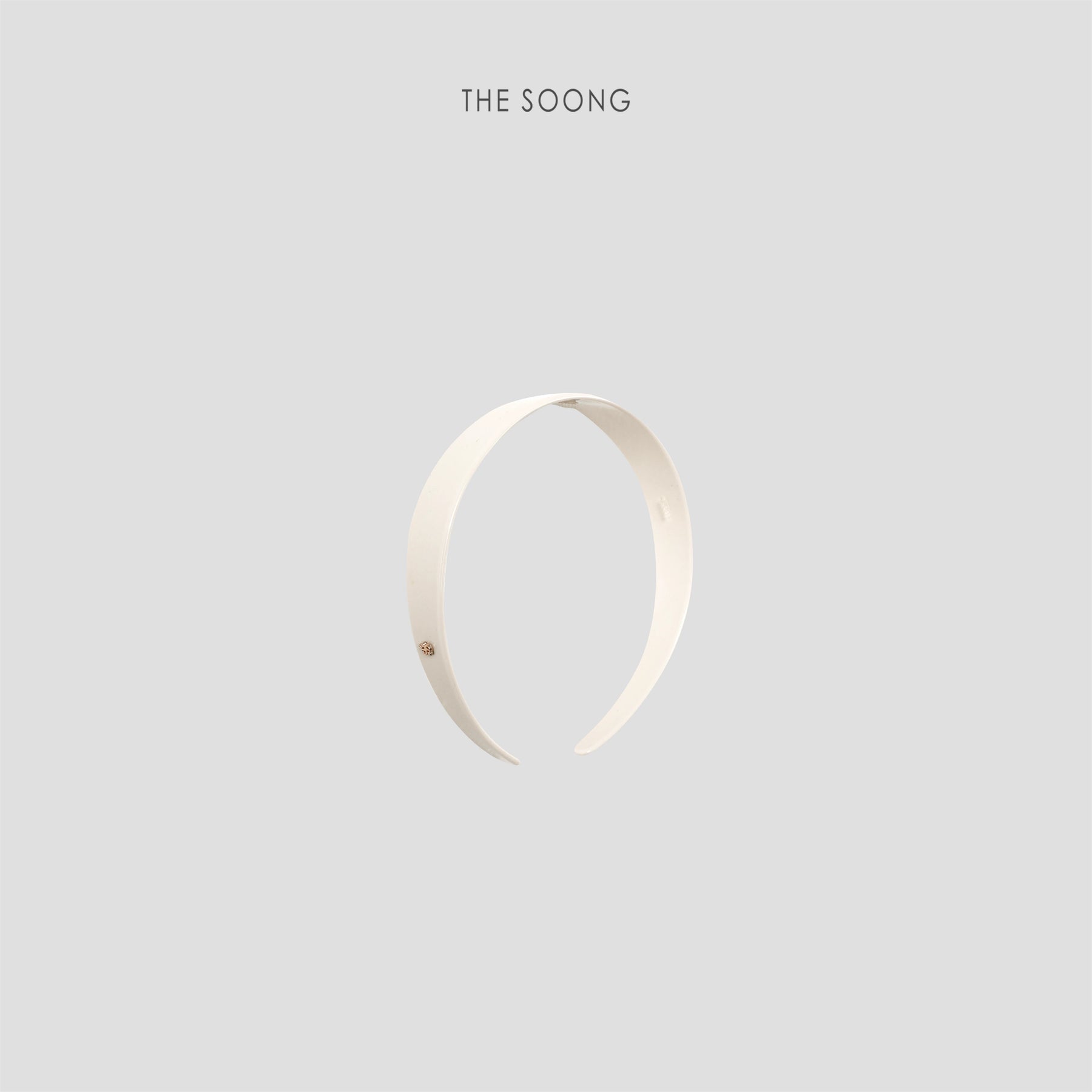 THESOONG/Non-Constricting Headband, Acetate Material, Glossy Wide Color-Block with Metal Logo 9442