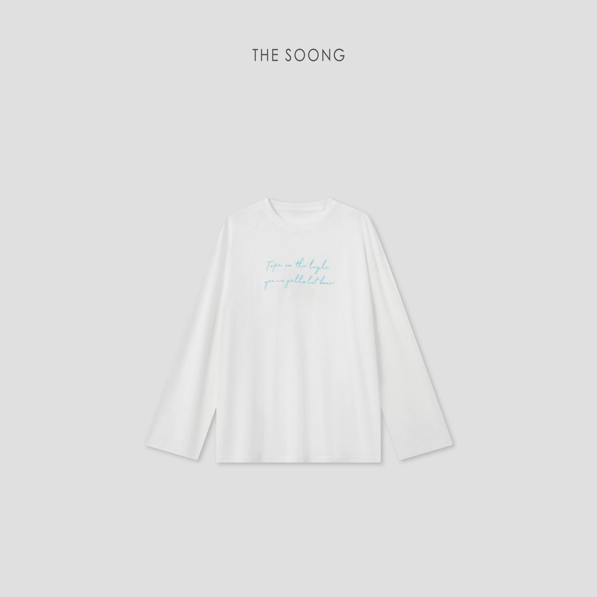 THESOONG/'Lazy Summer' Linen Blend Crewneck Letter Long Sleeve Loose T-Shirt 9102