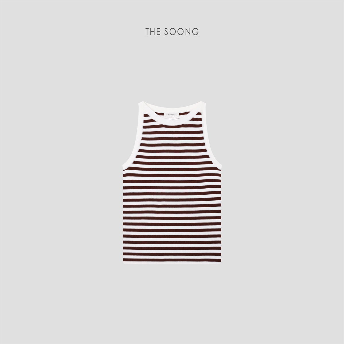THESOONG/Wool Blend 128g High-Elastic Delicate Soft Sleeveless Striped Vest 9236