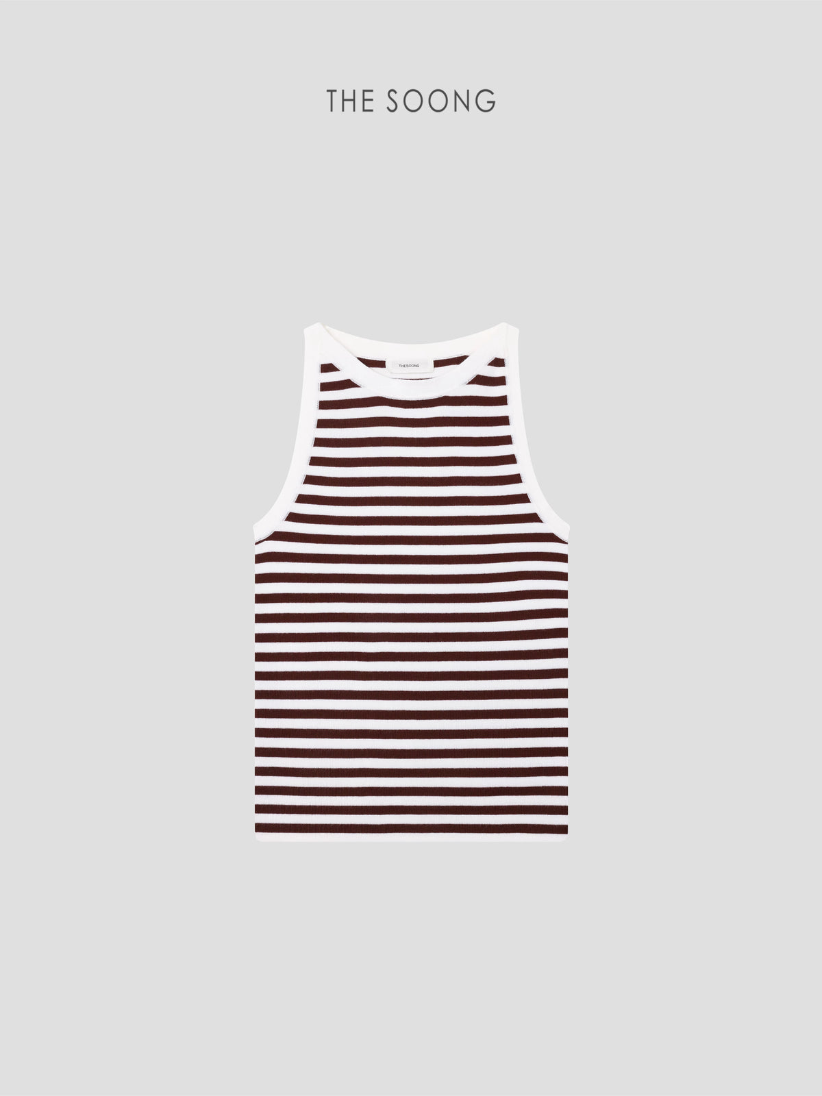 THESOONG/Wool Blend 128g High-Elastic Delicate Soft Sleeveless Striped Vest 9236