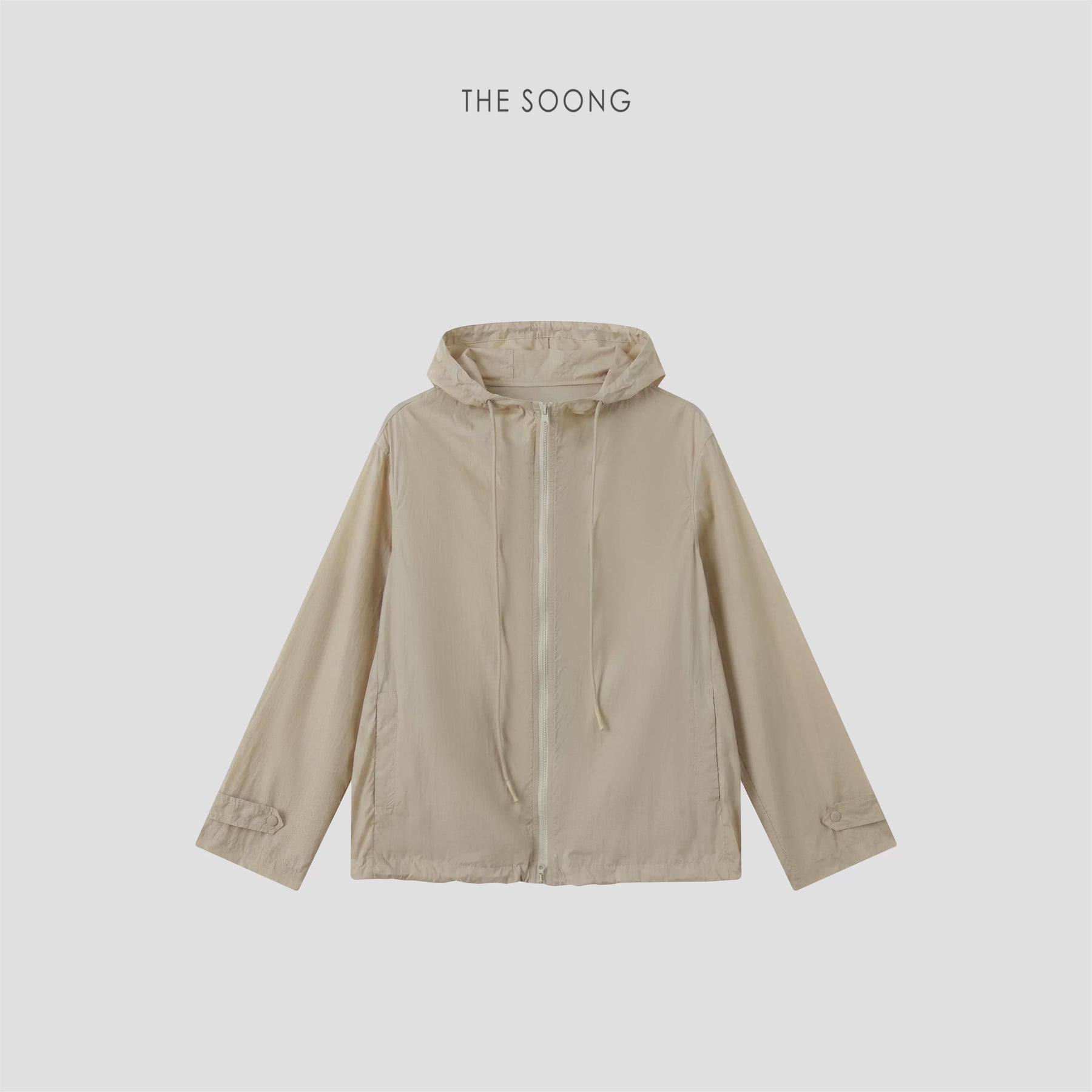 THESOONG/Light as Nothing Loose Drop Shoulder Adjustable Hem Hooded Sun Protection Set 8555/8556