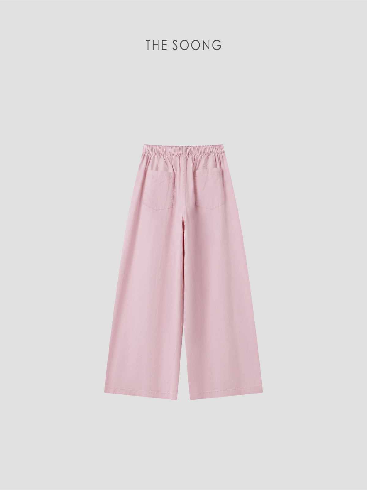 THESOONG/Lazy Relaxed Summer 100% Cotton Washed Faded Elastic Waist Wide-Leg Pants for Women 8905