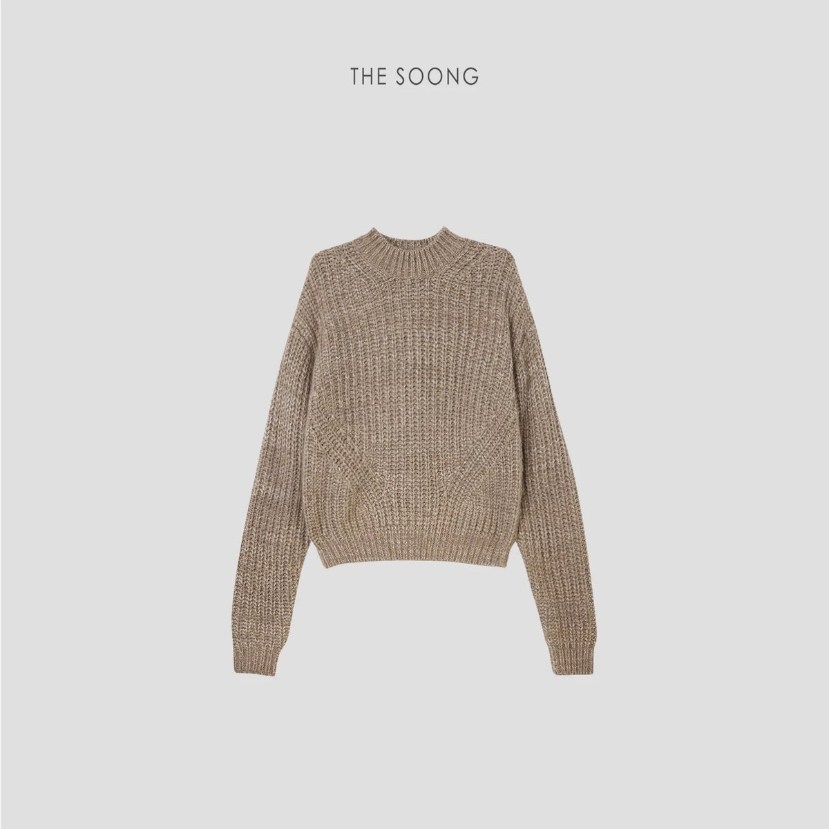 THESOONG/785g Heavyweight Autumn/Winter Knit Wool Sweater for Women, Long Sleeve Round Neck Retro 2025 HBMY7215