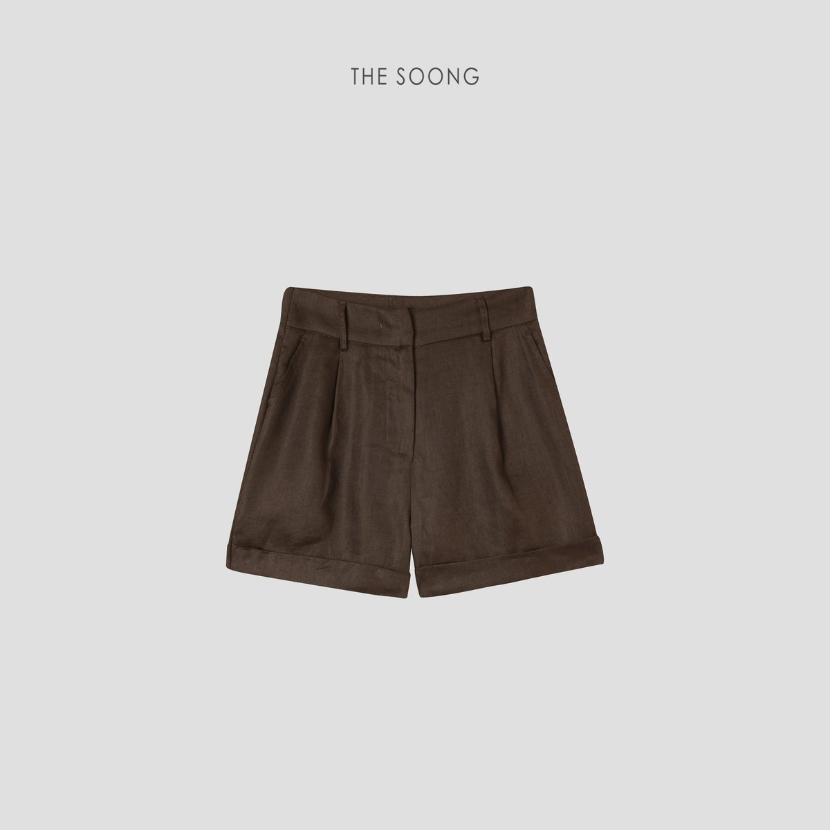 THESOONG/French Vintage 100% Selected Linen Minimal Mid-Waist Slim A-Line Casual Blazer Shorts