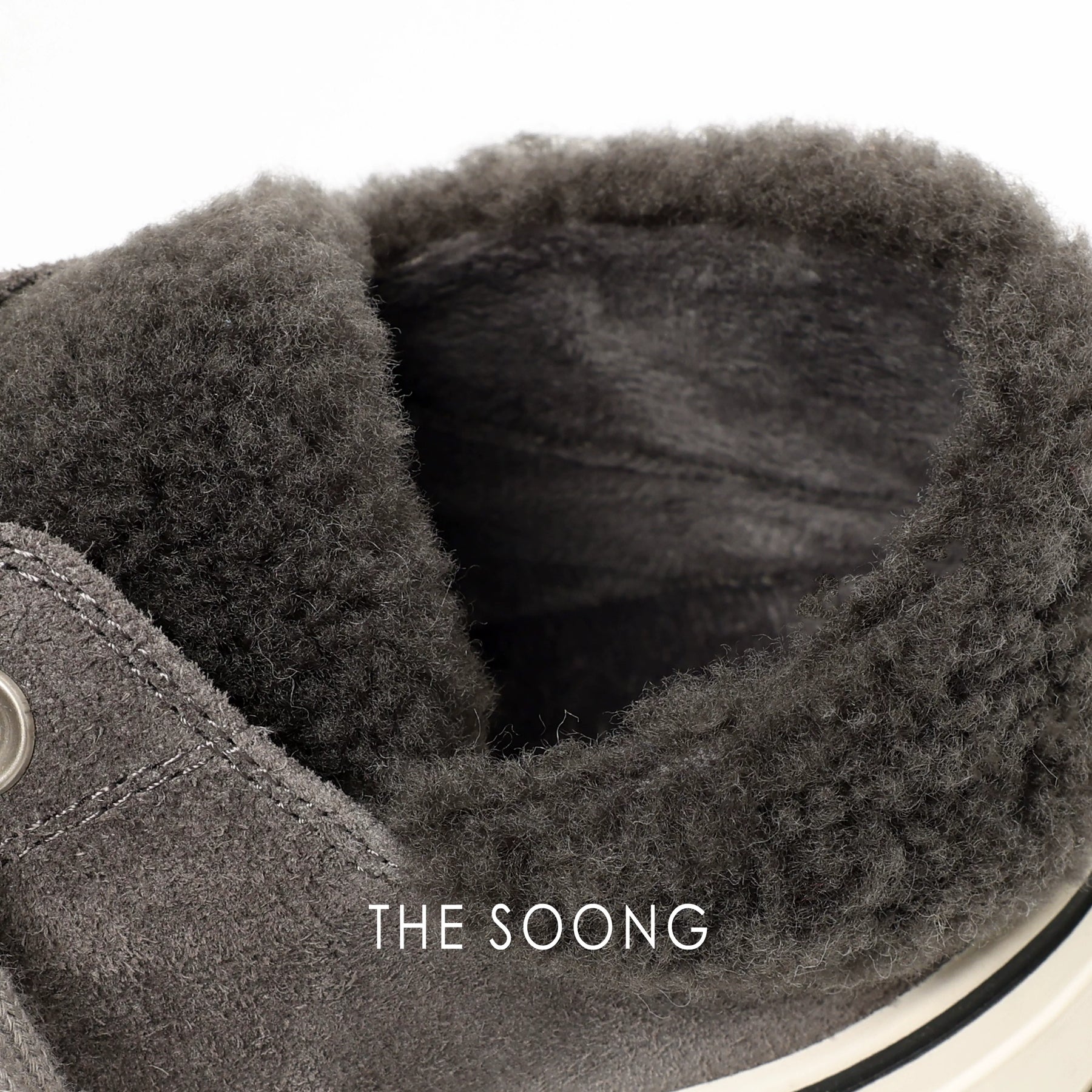 THESOONG/Furry canvas shoes classic washed calf suede wool lining versatile canvas shoes 8056