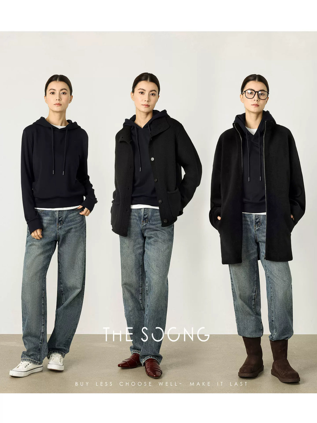 THESOONG/ Minimalist Denim for Women, Spring New Mid-rise Slimming Narrow Straight Long Pants 3060